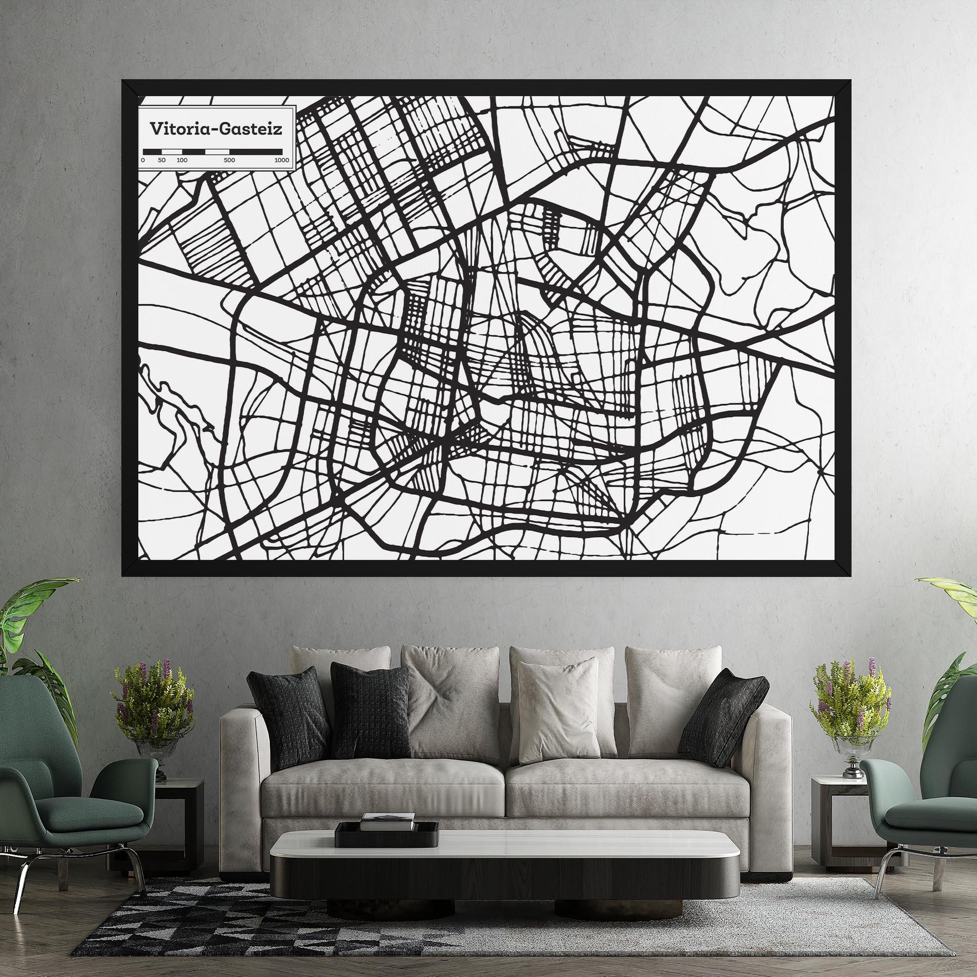 Leinwandbild Vitoria Gasteiz Map mockup 7