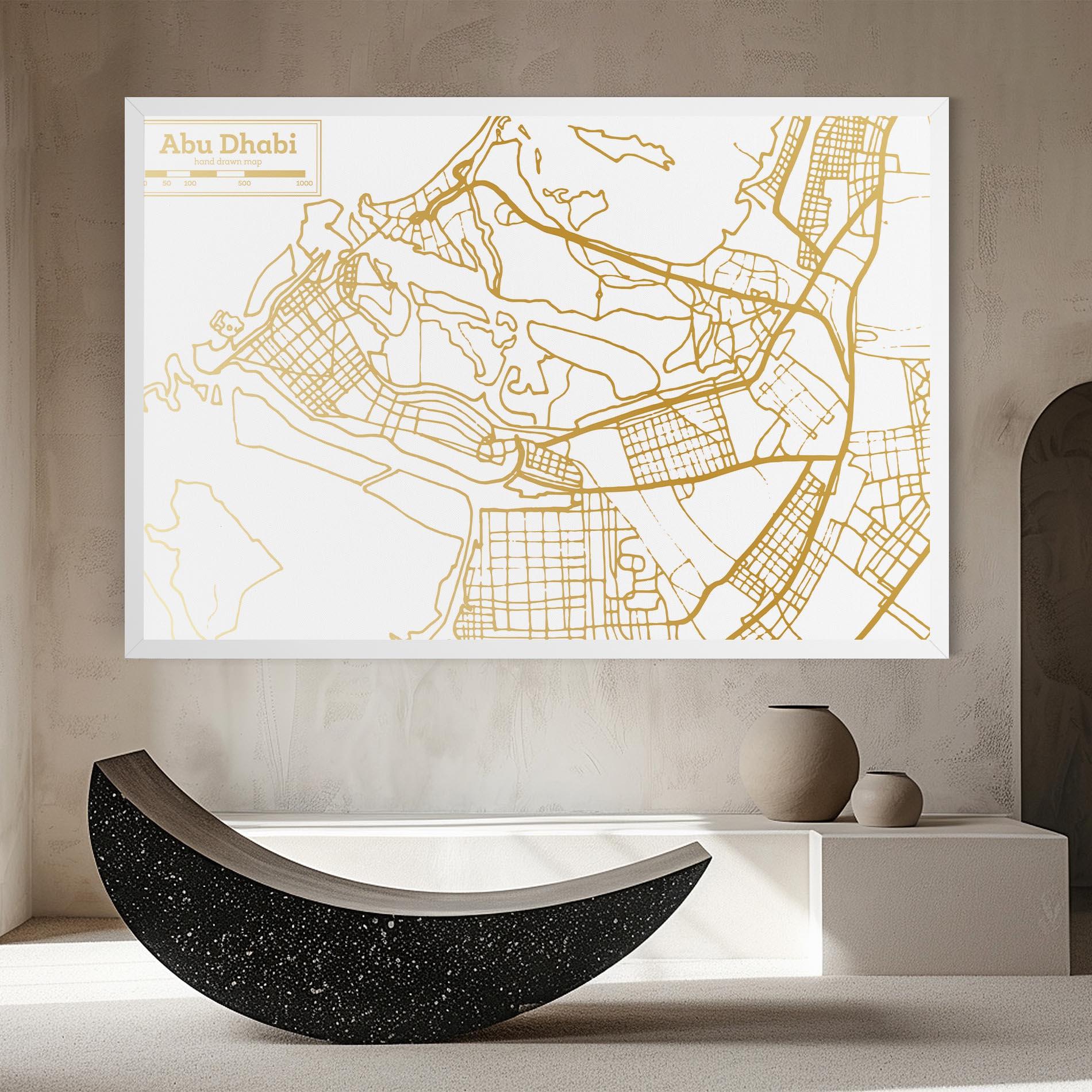 Leinwandbild Abu Dhabi Map mockup 8
