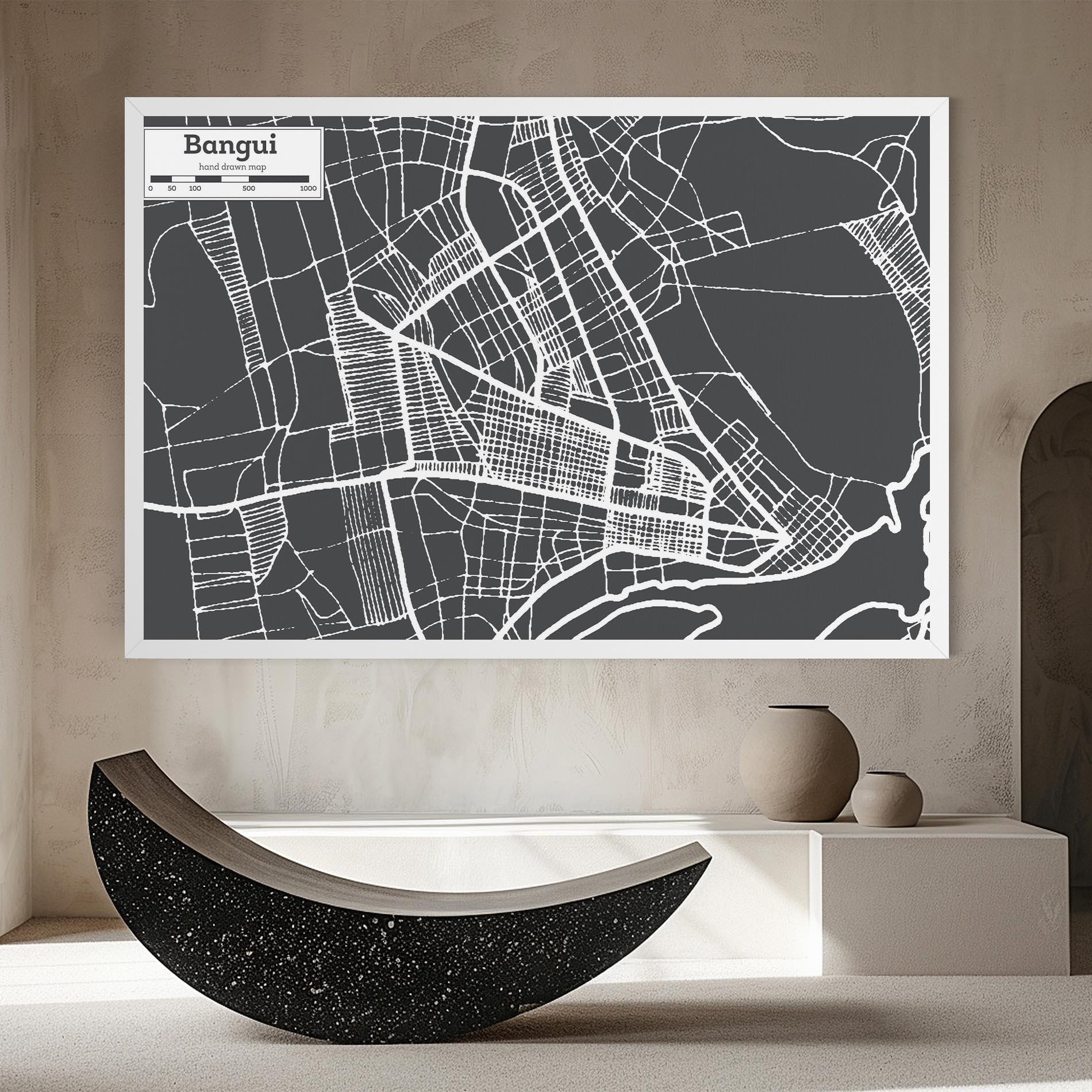 Leinwandbild Bangui Map mockup 8