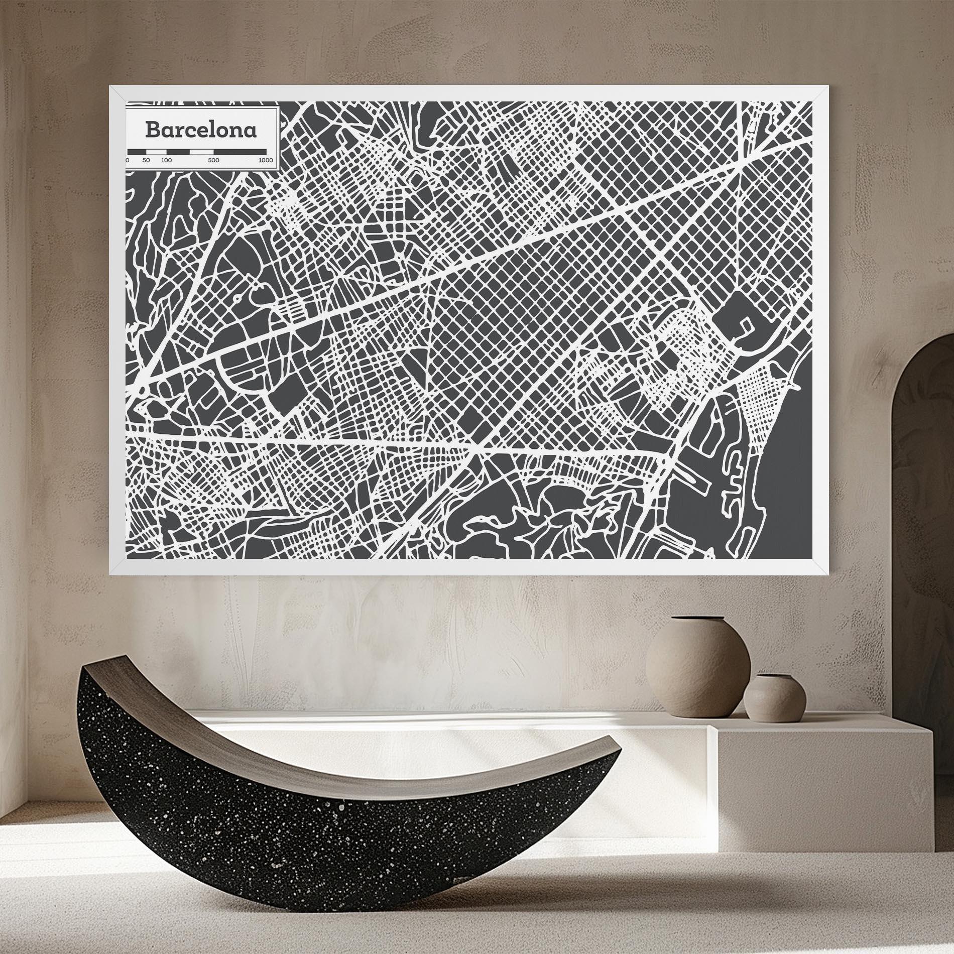 Leinwandbild Barcelona Map mockup 8