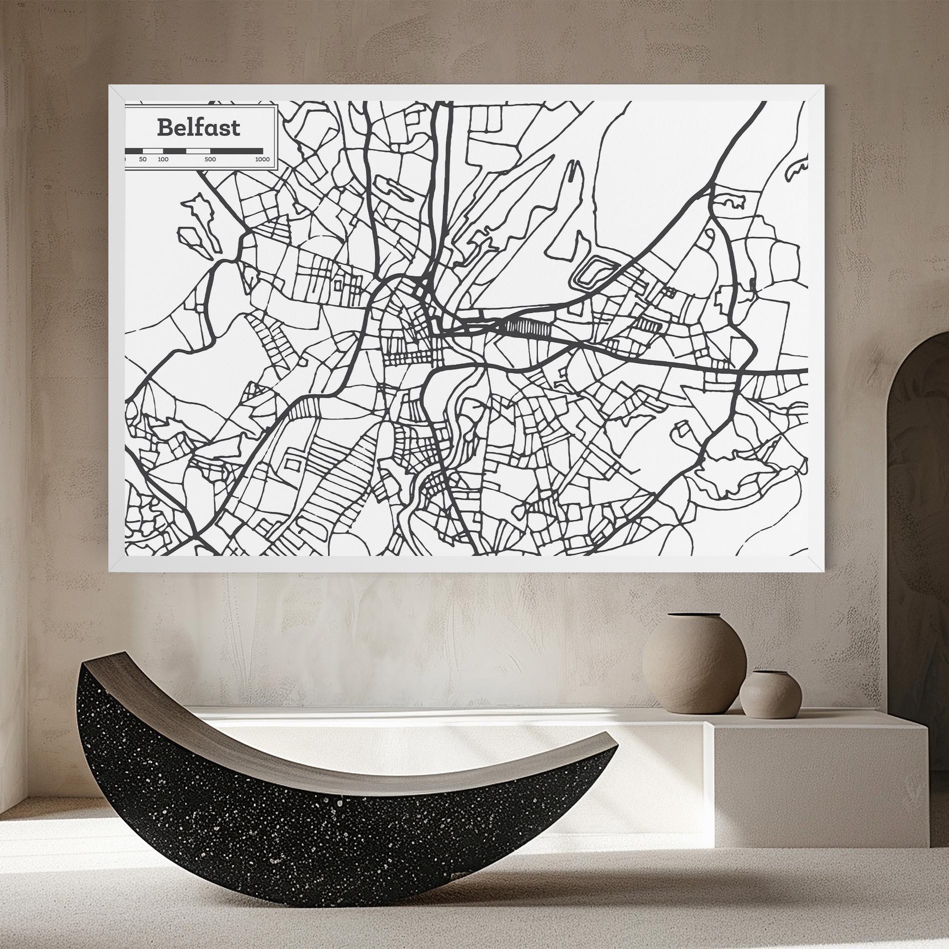 Leinwandbild Belfast Map mockup 8