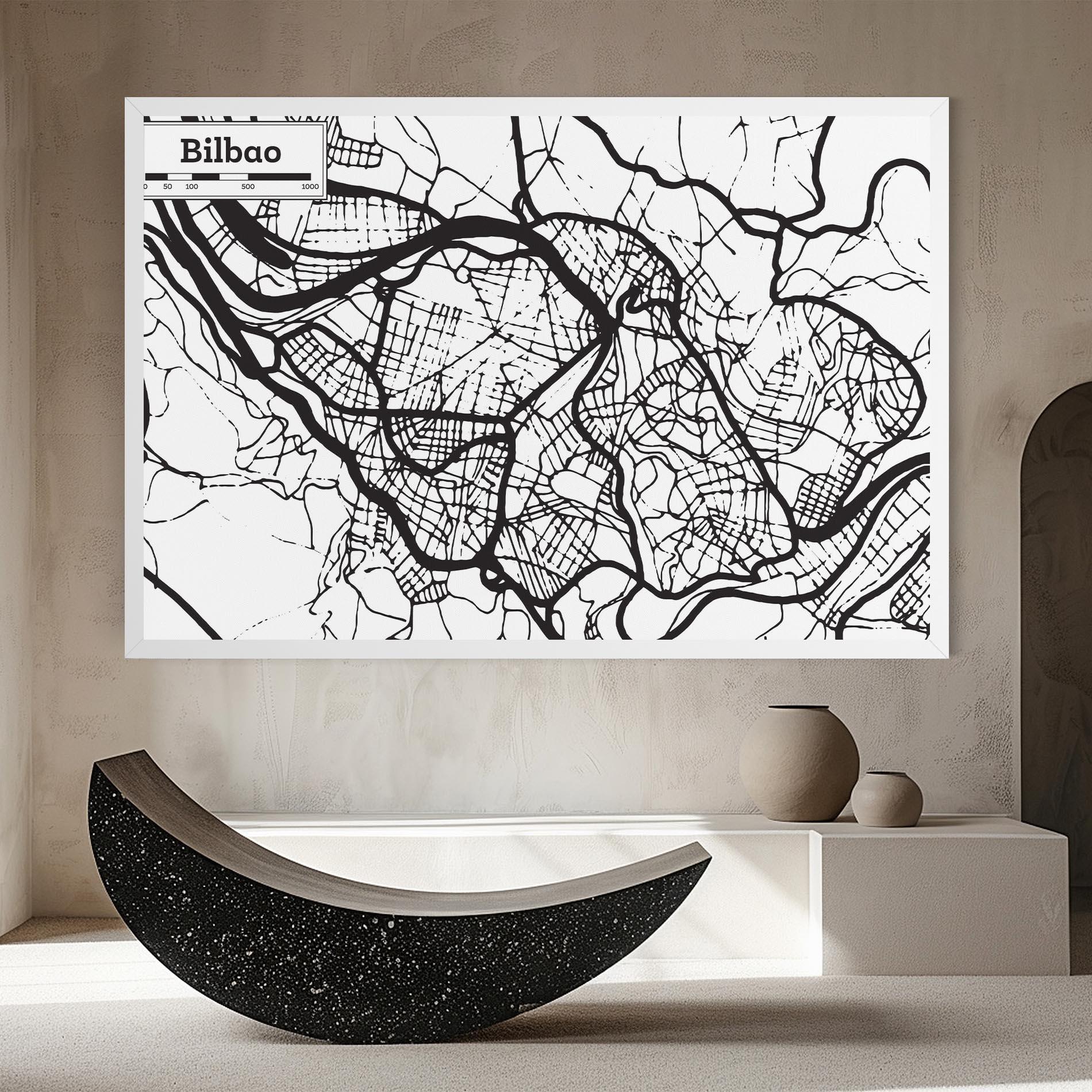 Leinwandbild Bilbao Map mockup 8