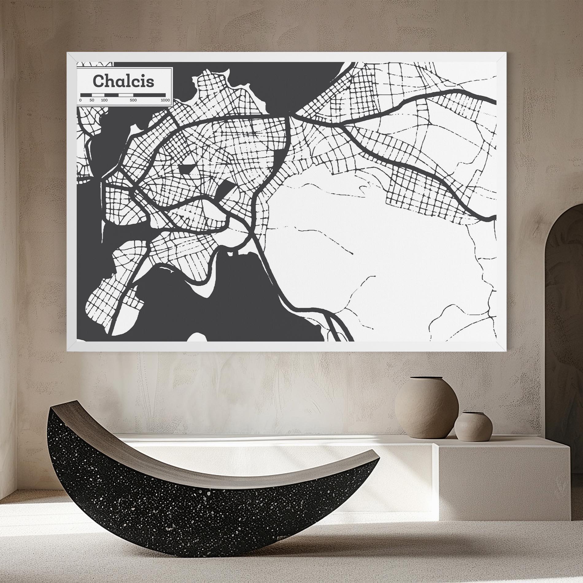 Leinwandbild Chalcis Map mockup 8