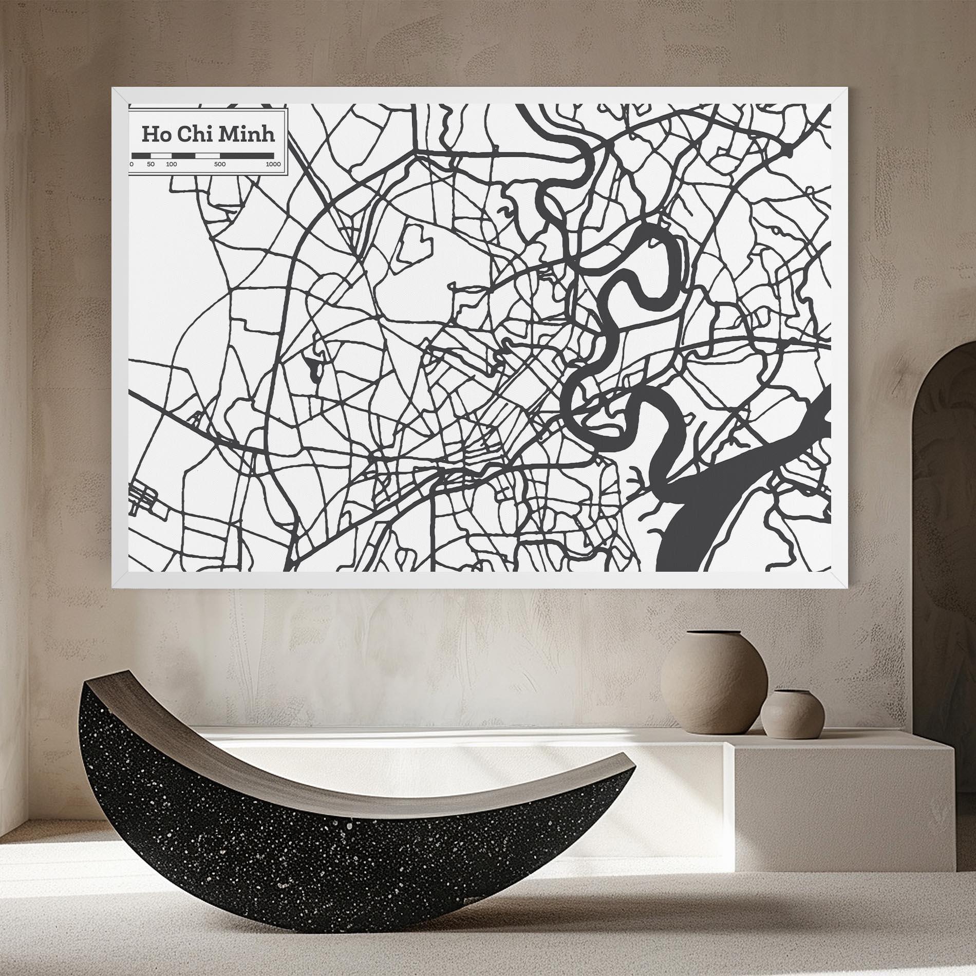 Leinwandbild Ho Chi Minh Map mockup 8
