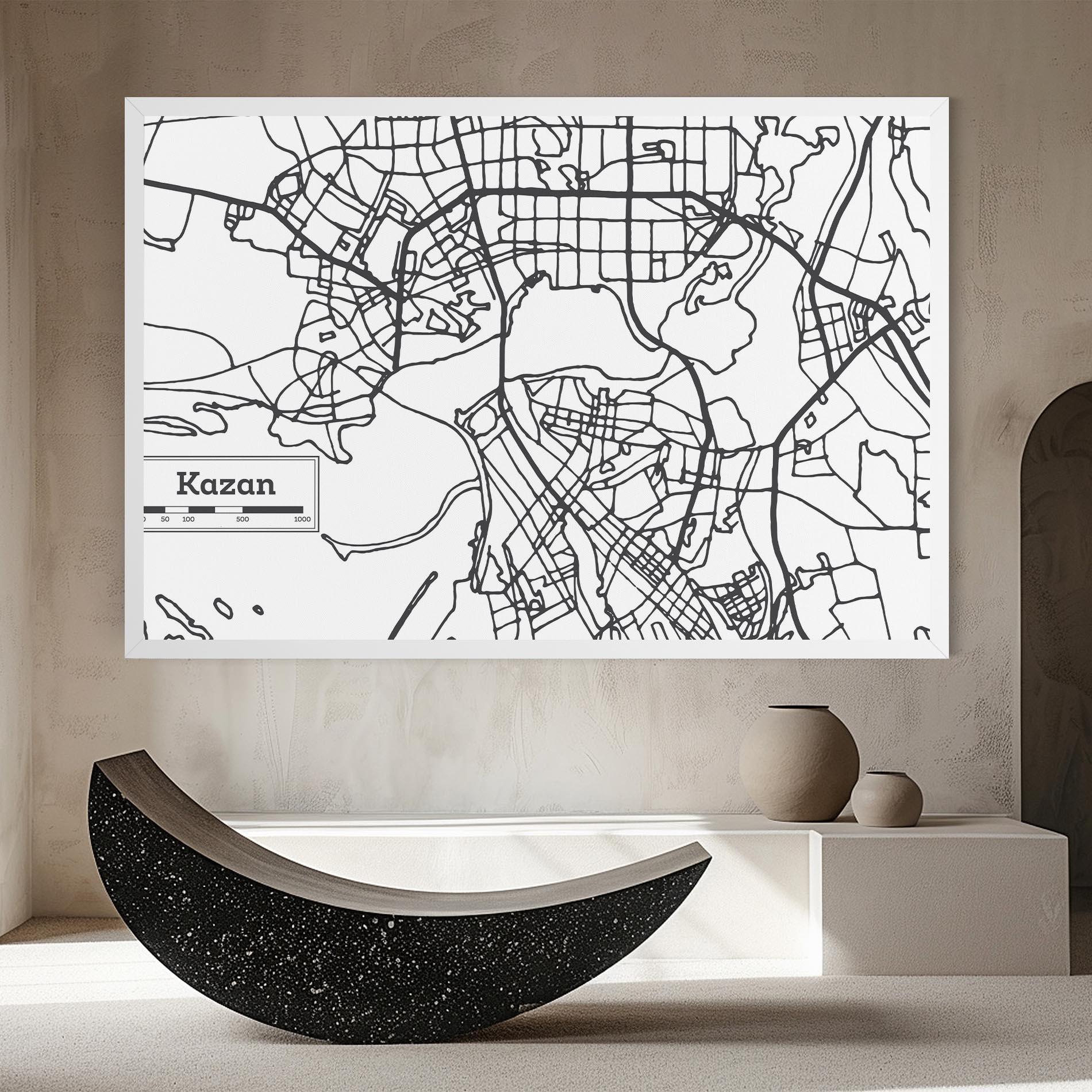 Leinwandbild Kazan Map mockup 8