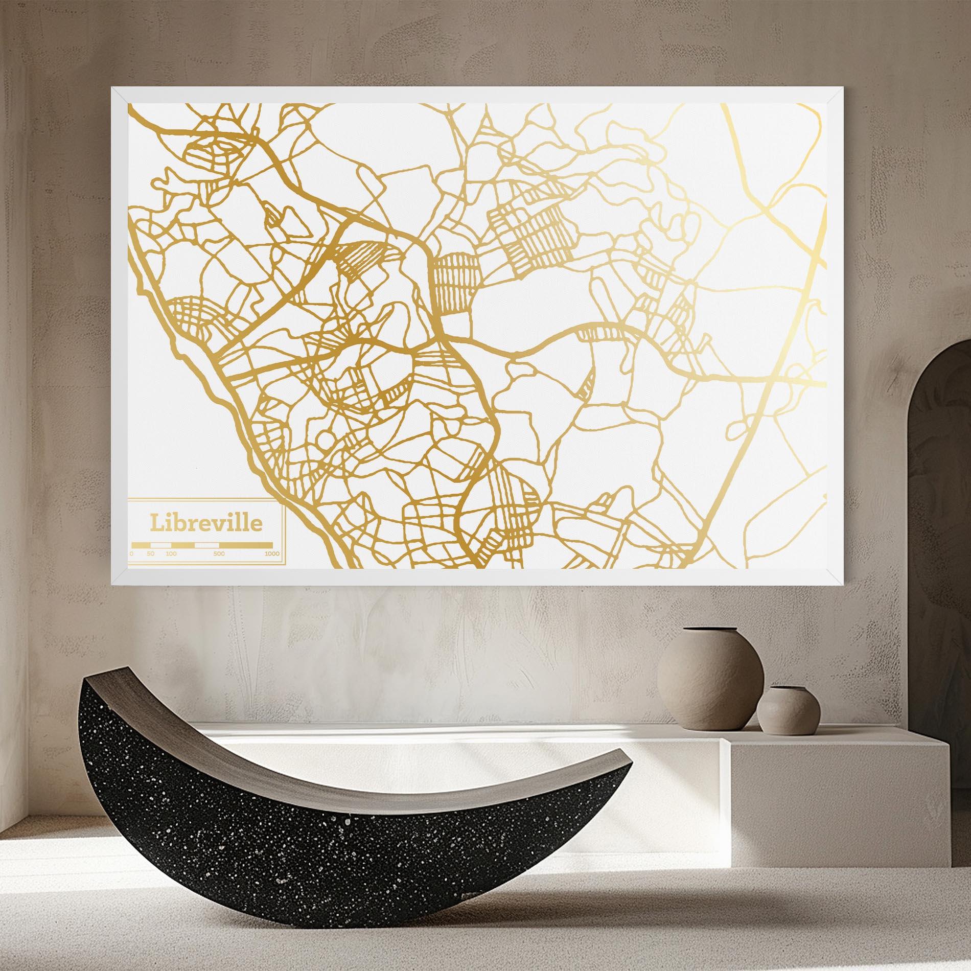 Leinwandbild Libreville Gold Map mockup 8