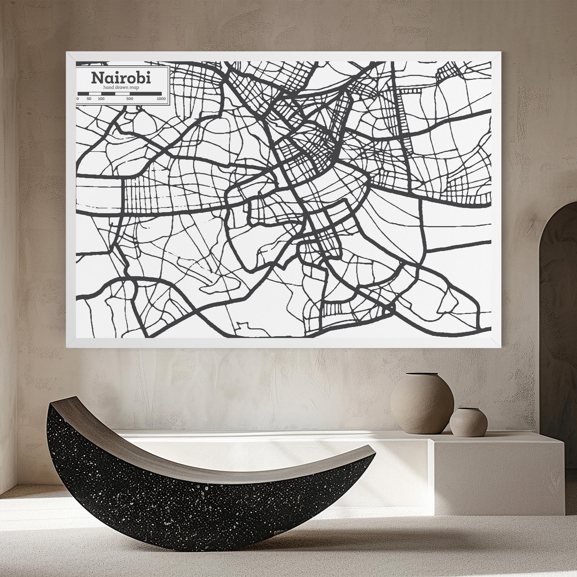 Leinwandbild Nairobi Map mockup 8