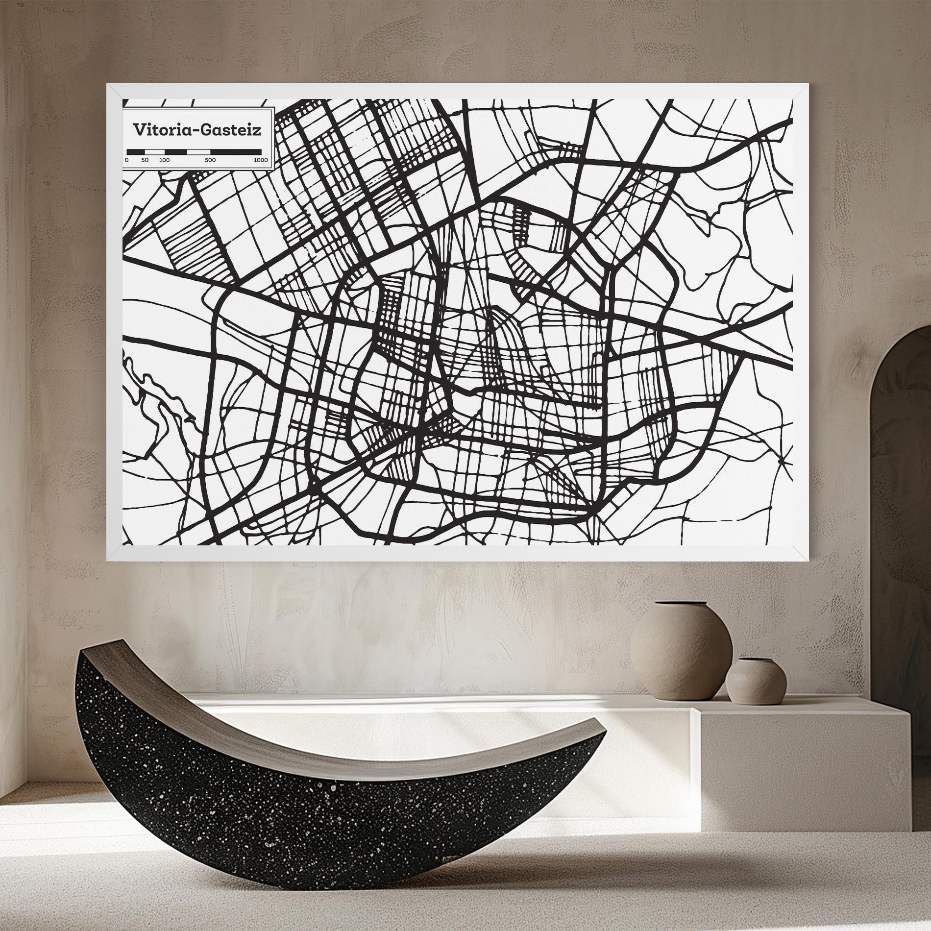 Leinwandbild Vitoria Gasteiz Map mockup 8