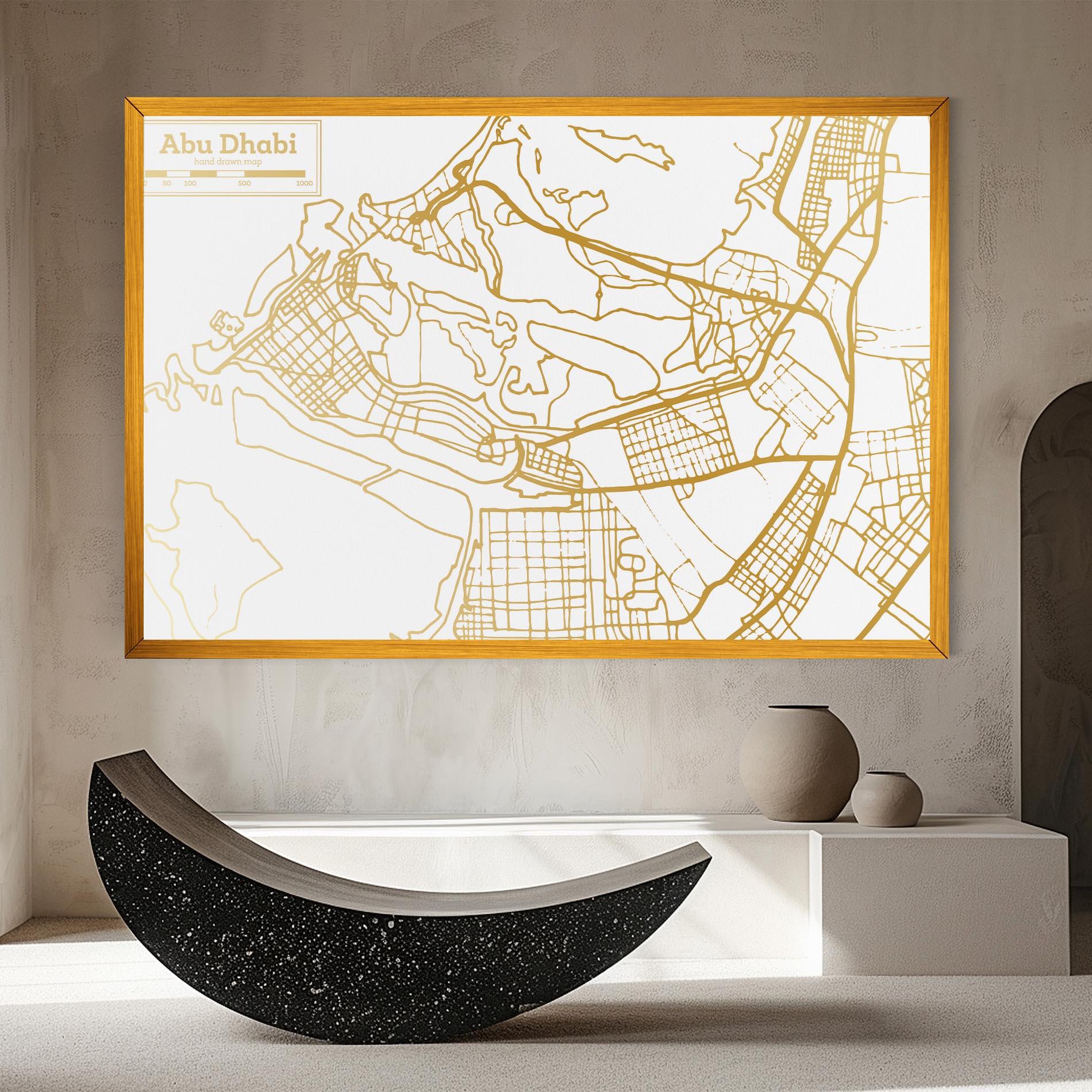 Leinwandbild Abu Dhabi Map mockup 8