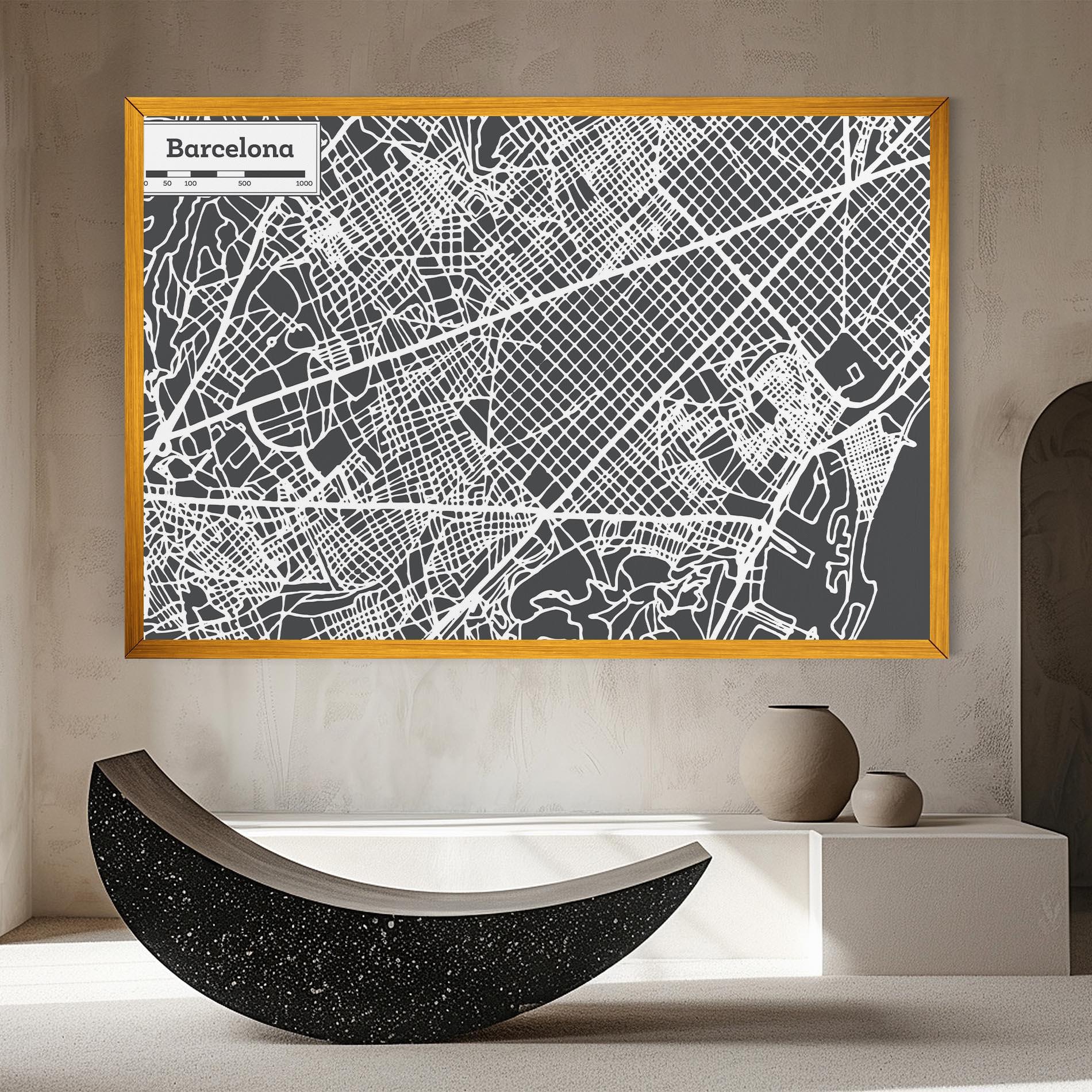 Leinwandbild Barcelona Map mockup 8