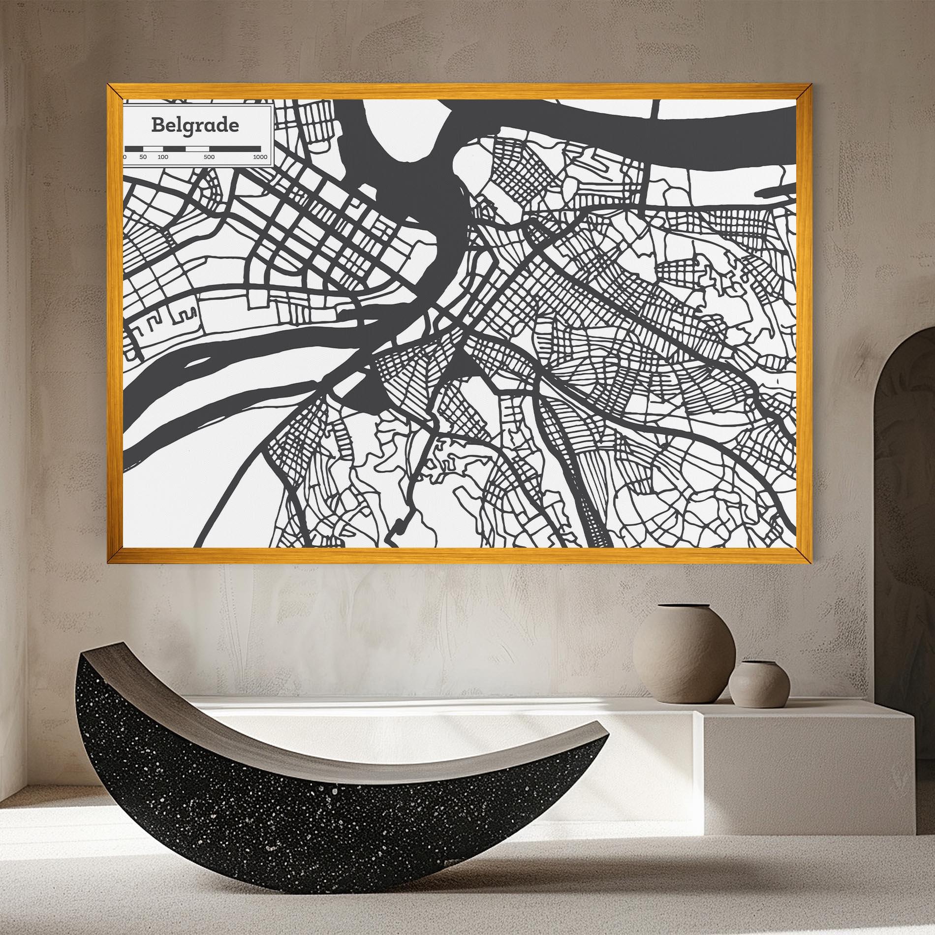 Leinwandbild Belgrade Map mockup 8