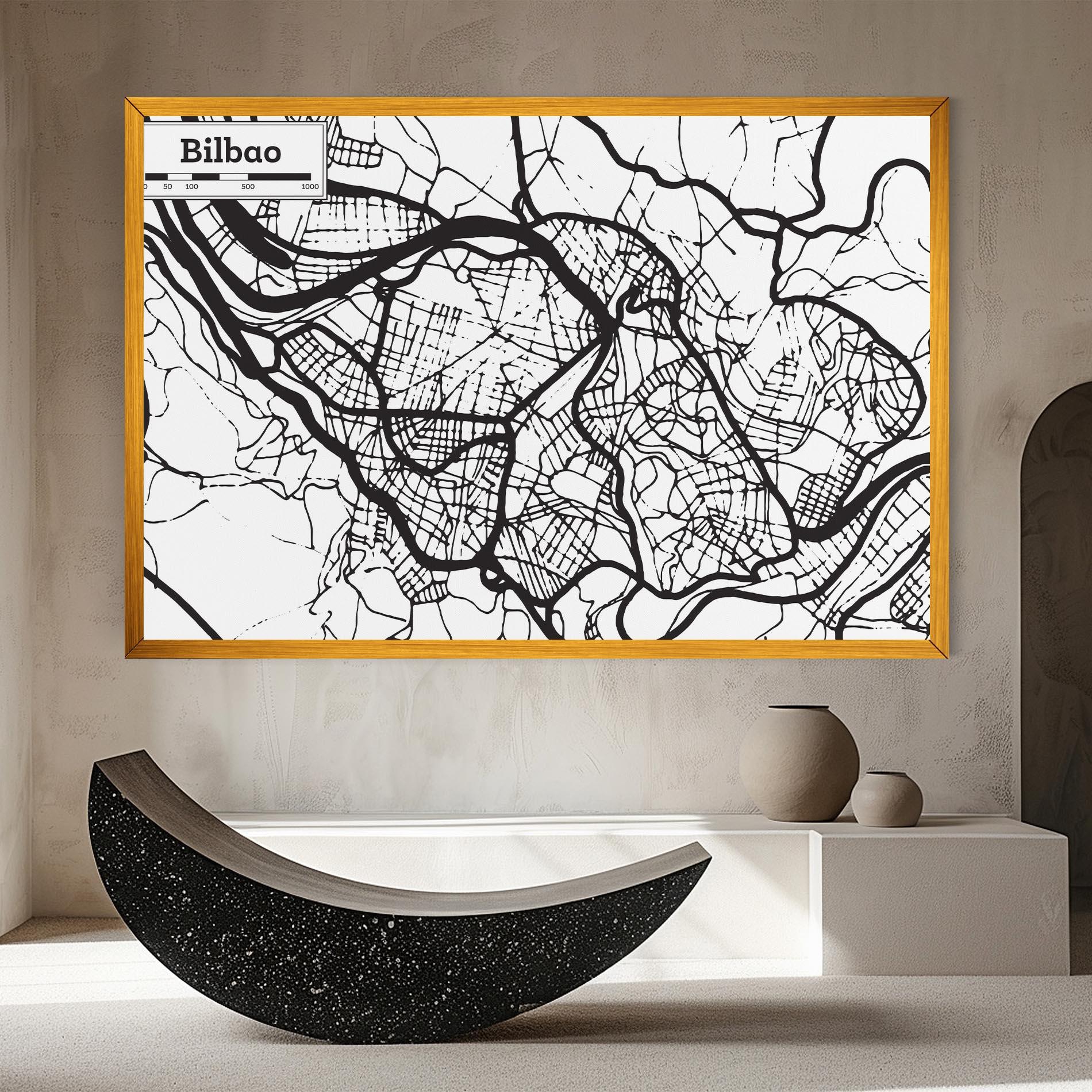 Leinwandbild Bilbao Map mockup 8