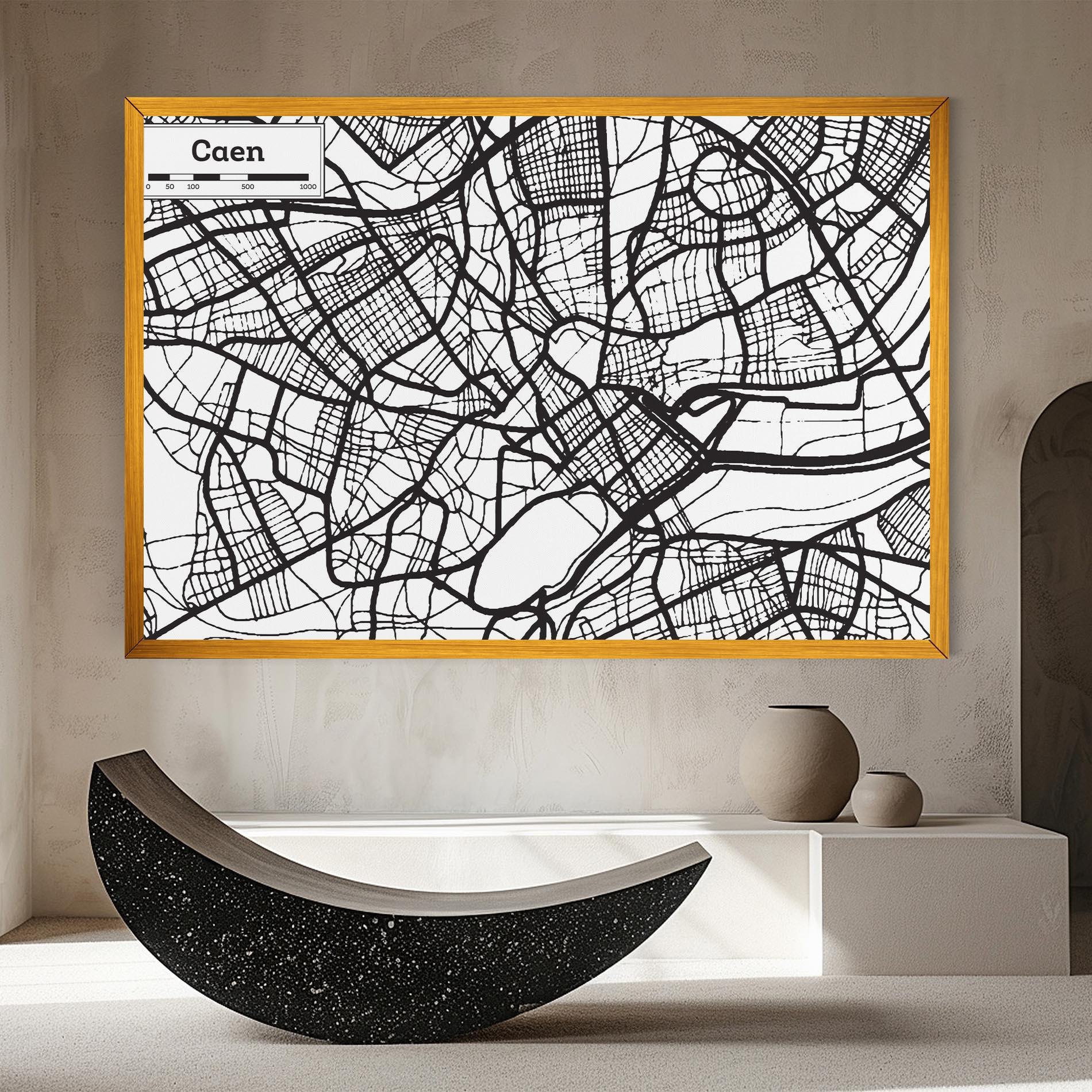 Leinwandbild Caen Map mockup 8