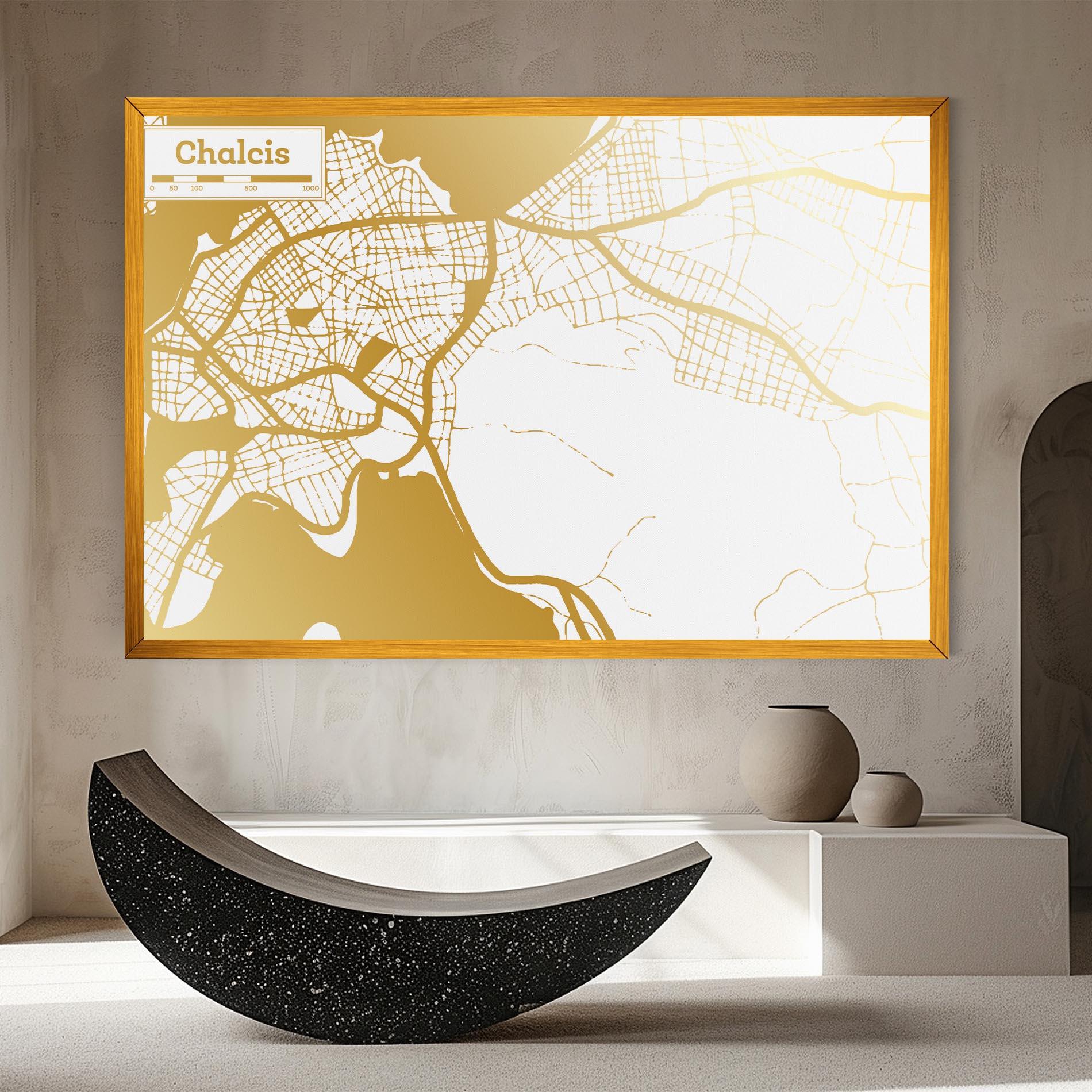 Leinwandbild Chalcis Gold Map mockup 8