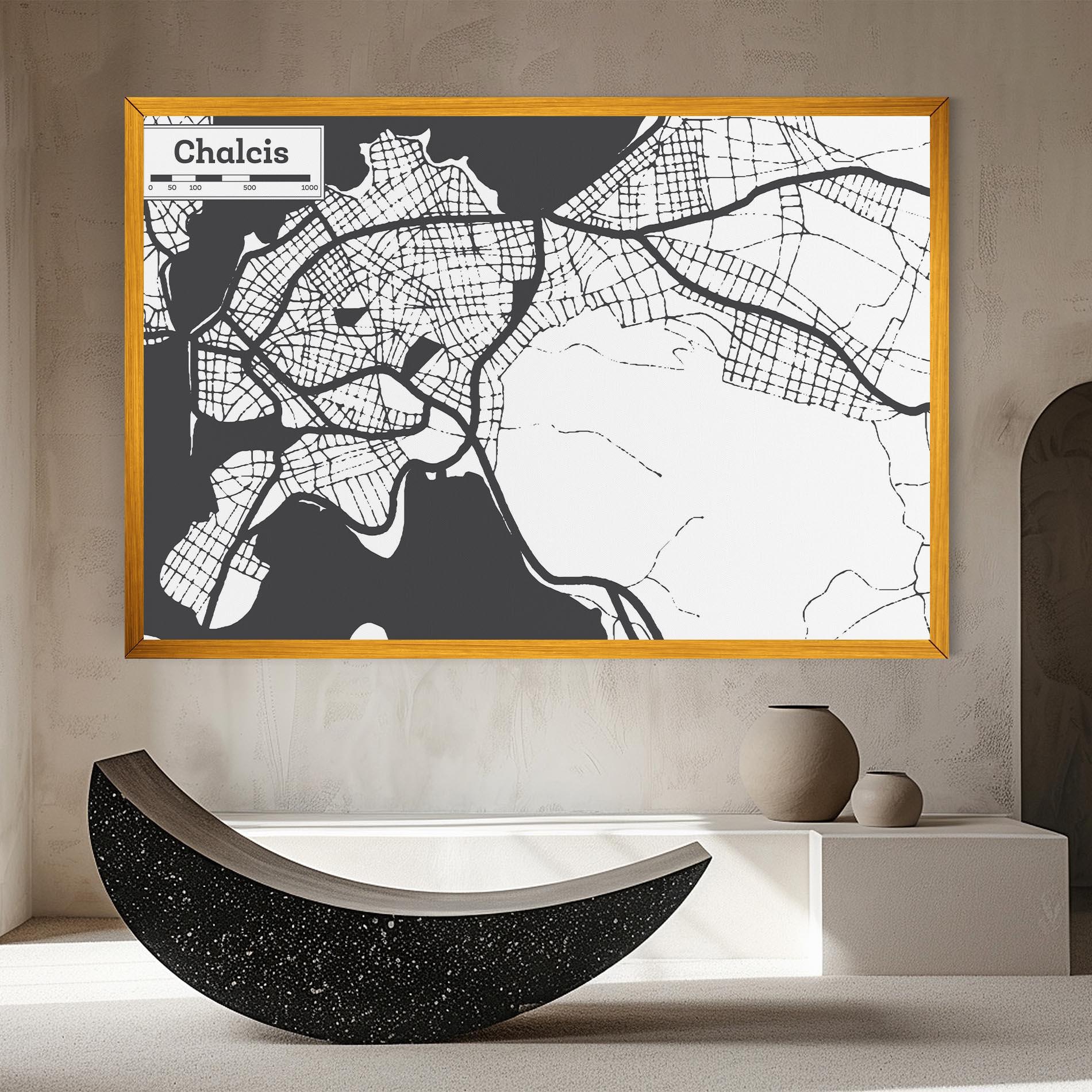 Leinwandbild Chalcis Map mockup 8
