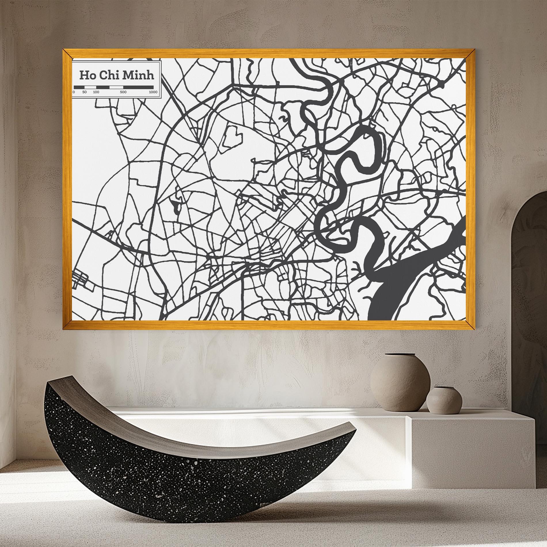 Leinwandbild Ho Chi Minh Map mockup 8