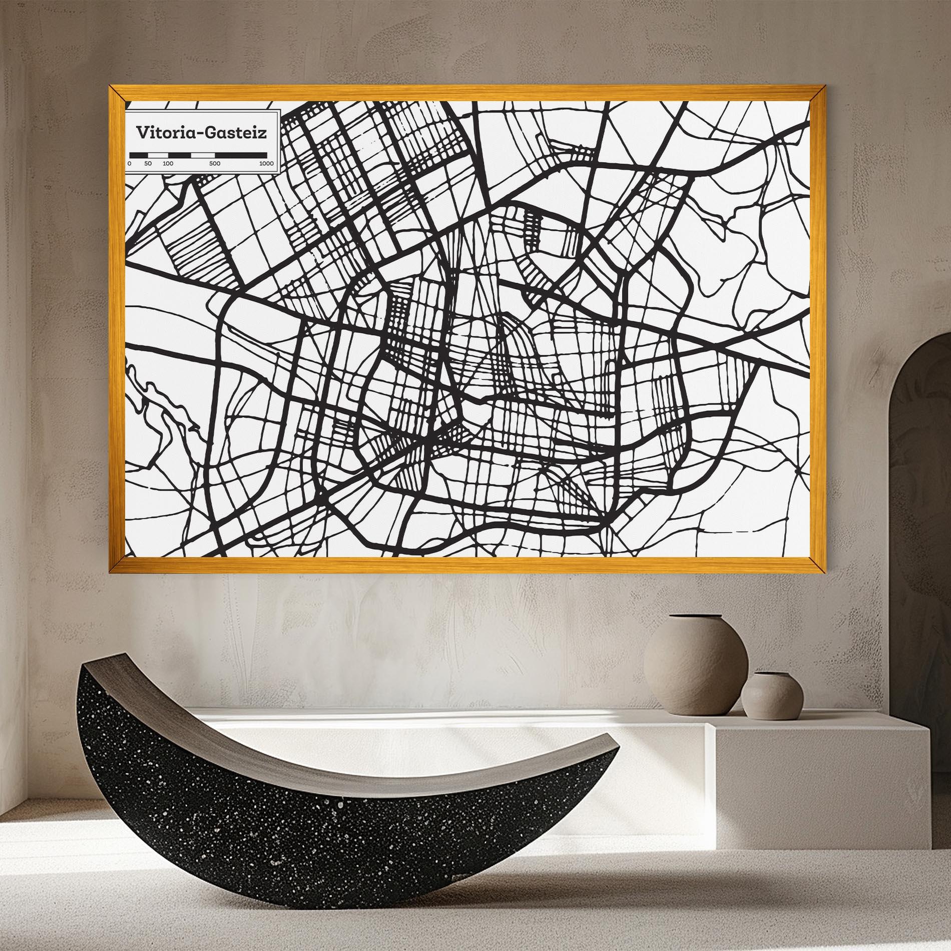 Leinwandbild Vitoria Gasteiz Map mockup 8
