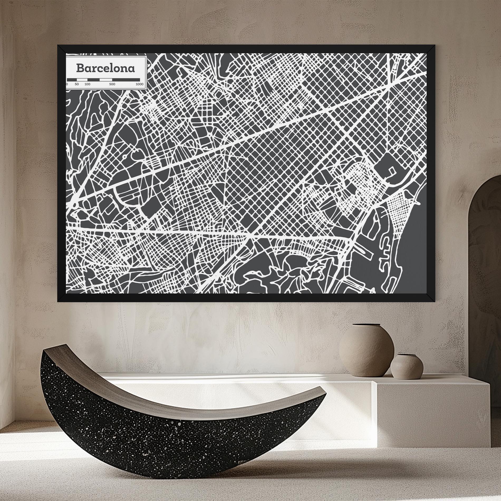 Leinwandbild Barcelona Map mockup 8