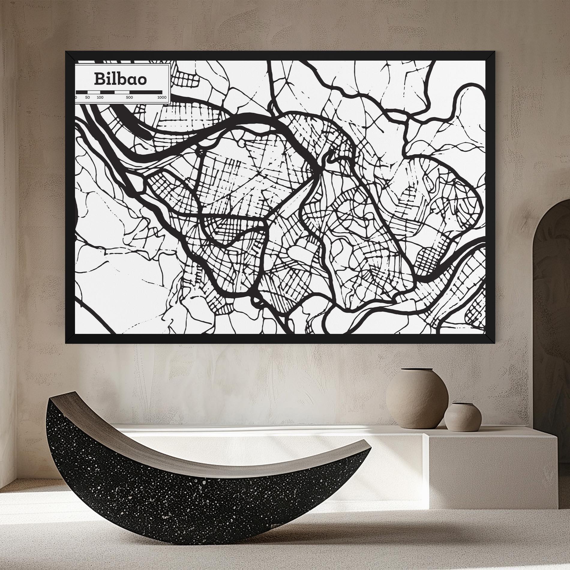 Leinwandbild Bilbao Map mockup 8