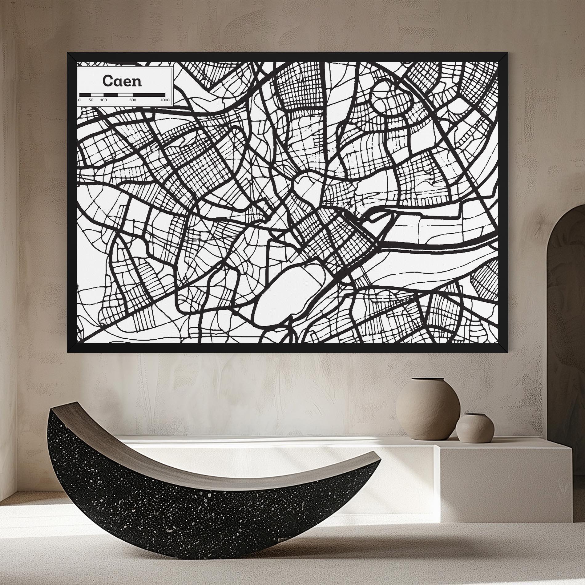 Leinwandbild Caen Map mockup 8