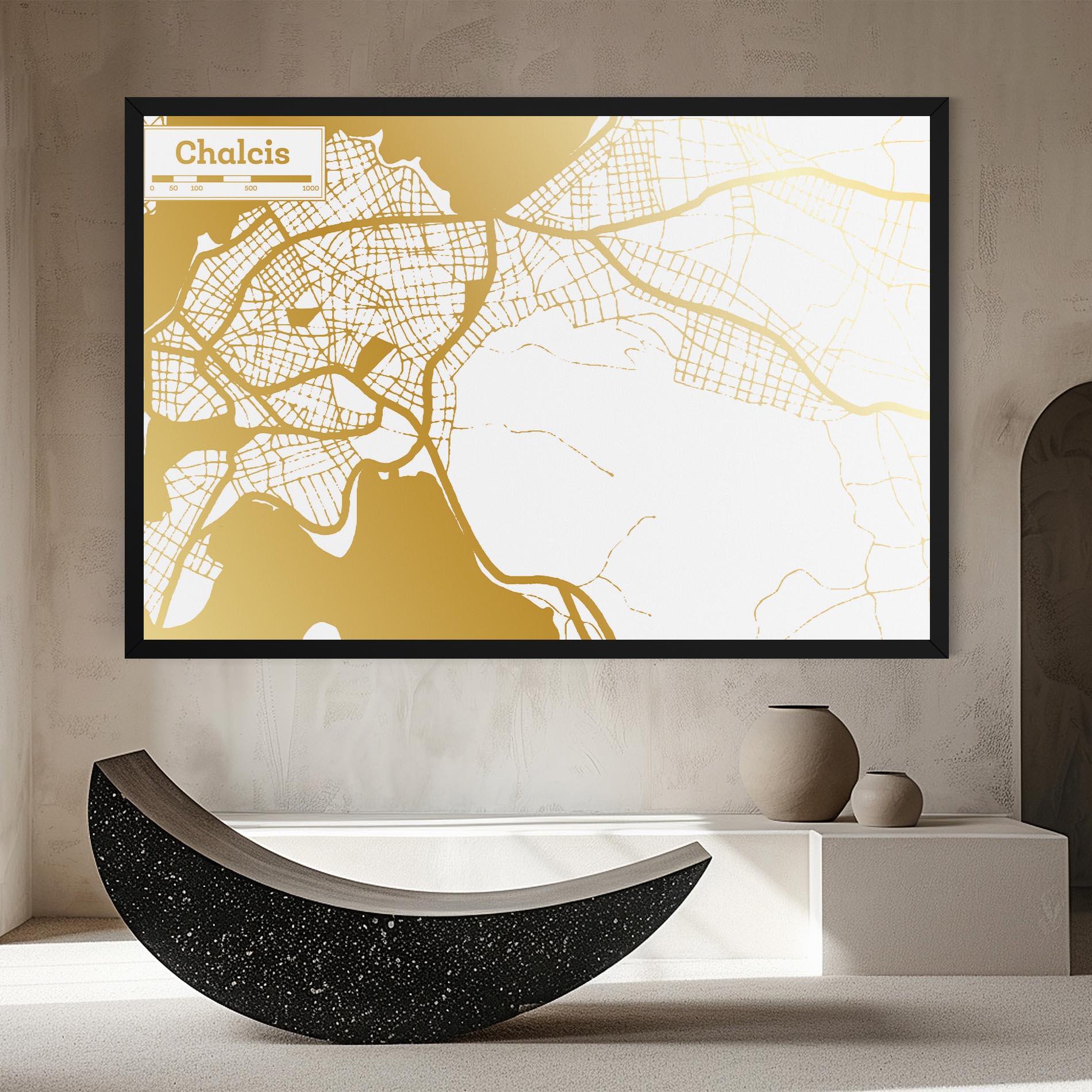 Leinwandbild Chalcis Gold Map mockup 8