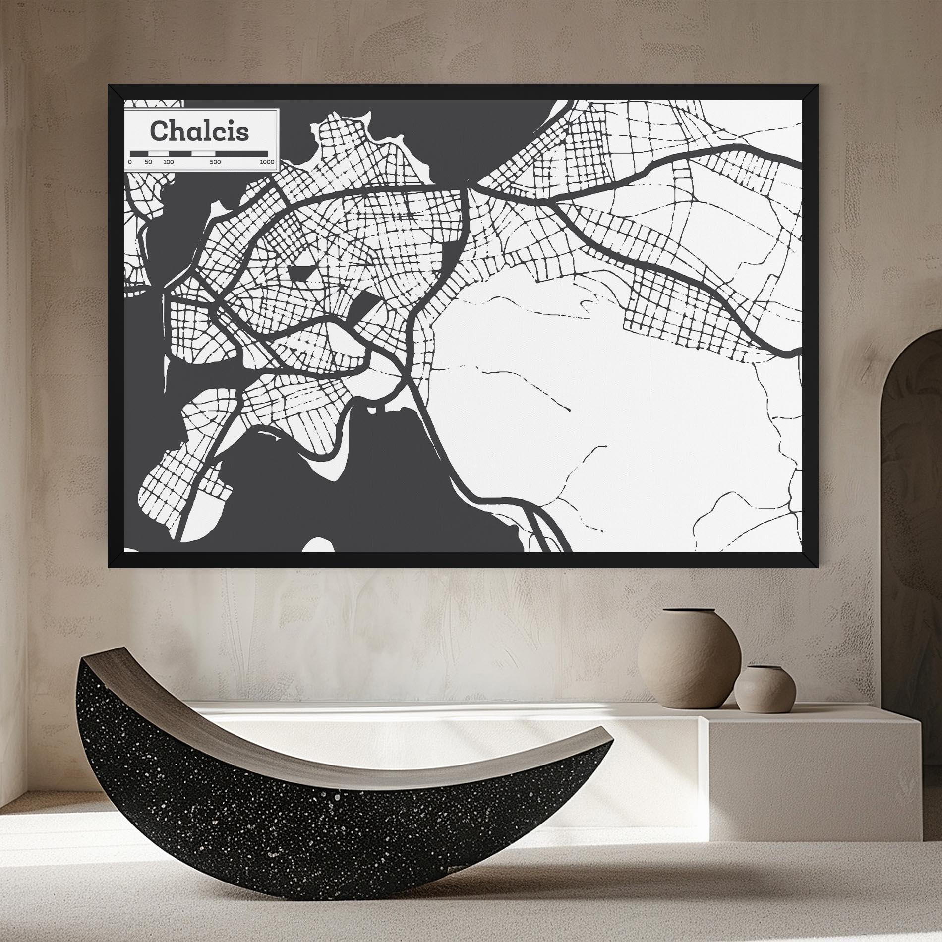 Leinwandbild Chalcis Map mockup 8