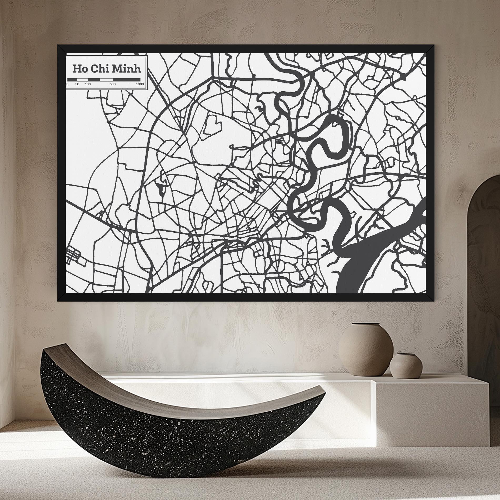 Leinwandbild Ho Chi Minh Map mockup 8