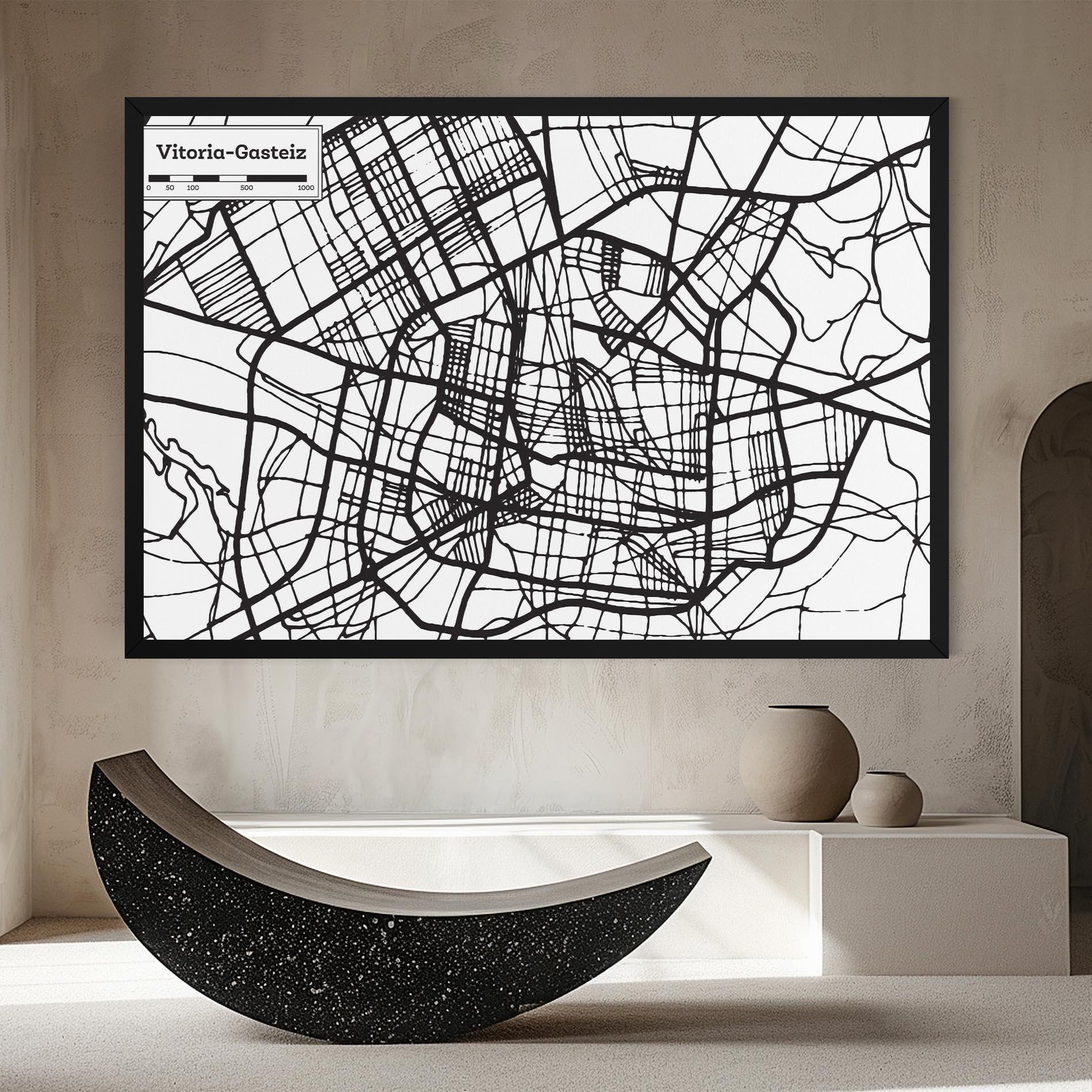Leinwandbild Vitoria Gasteiz Map mockup 8