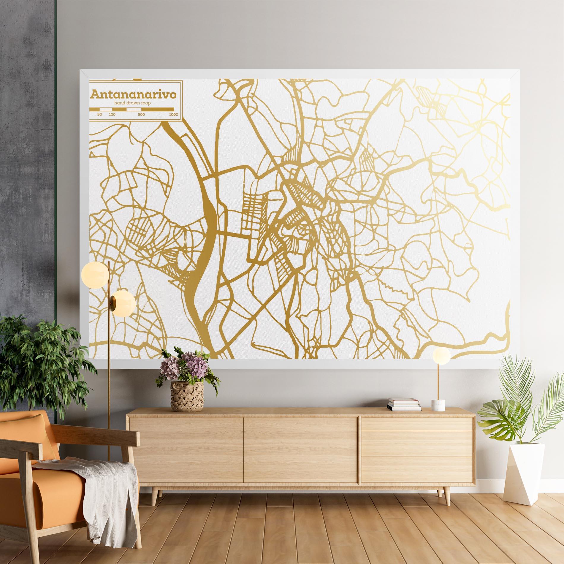 Leinwandbild Antananarivo Map mockup 9