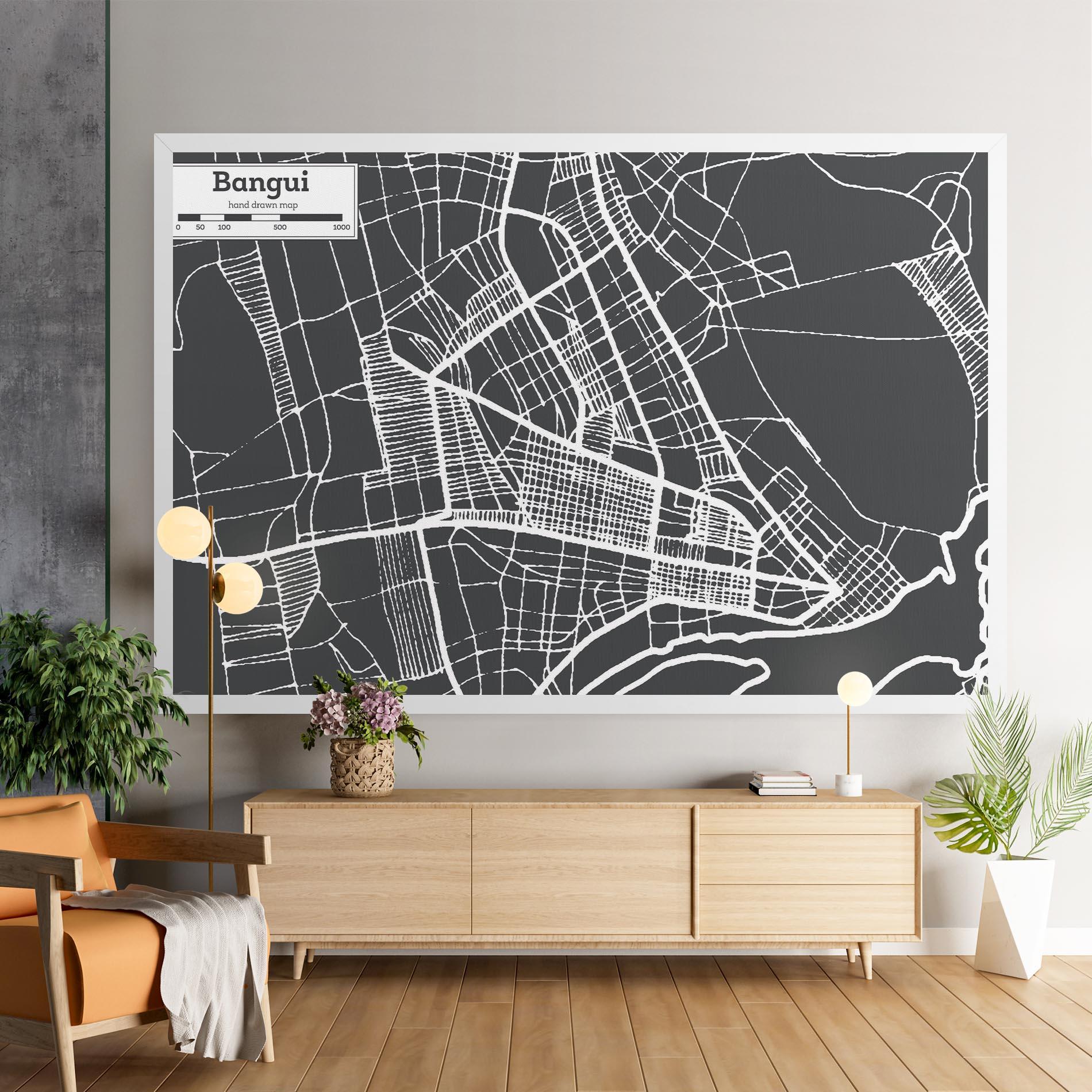 Leinwandbild Bangui Map mockup 9