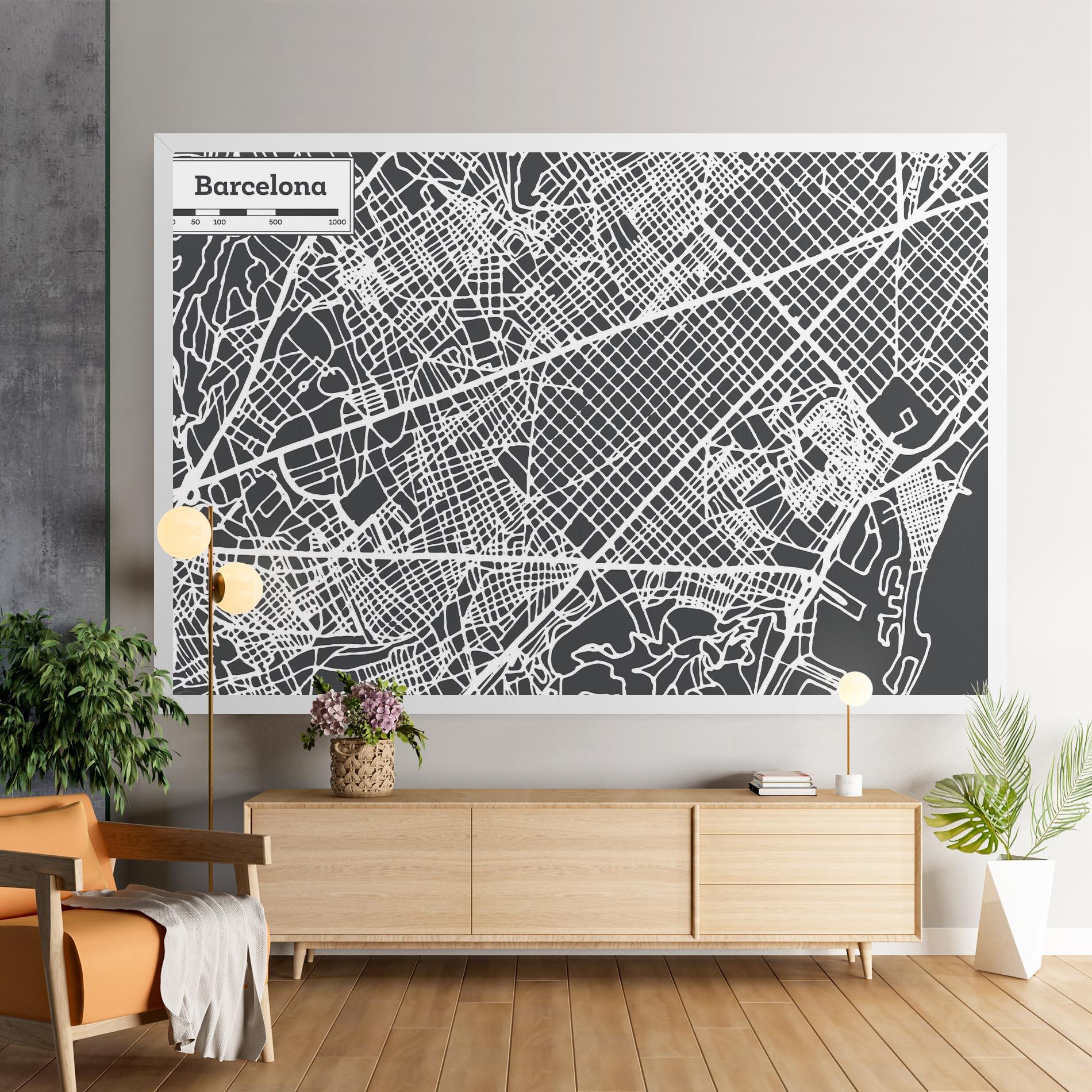 Leinwandbild Barcelona Map mockup 9