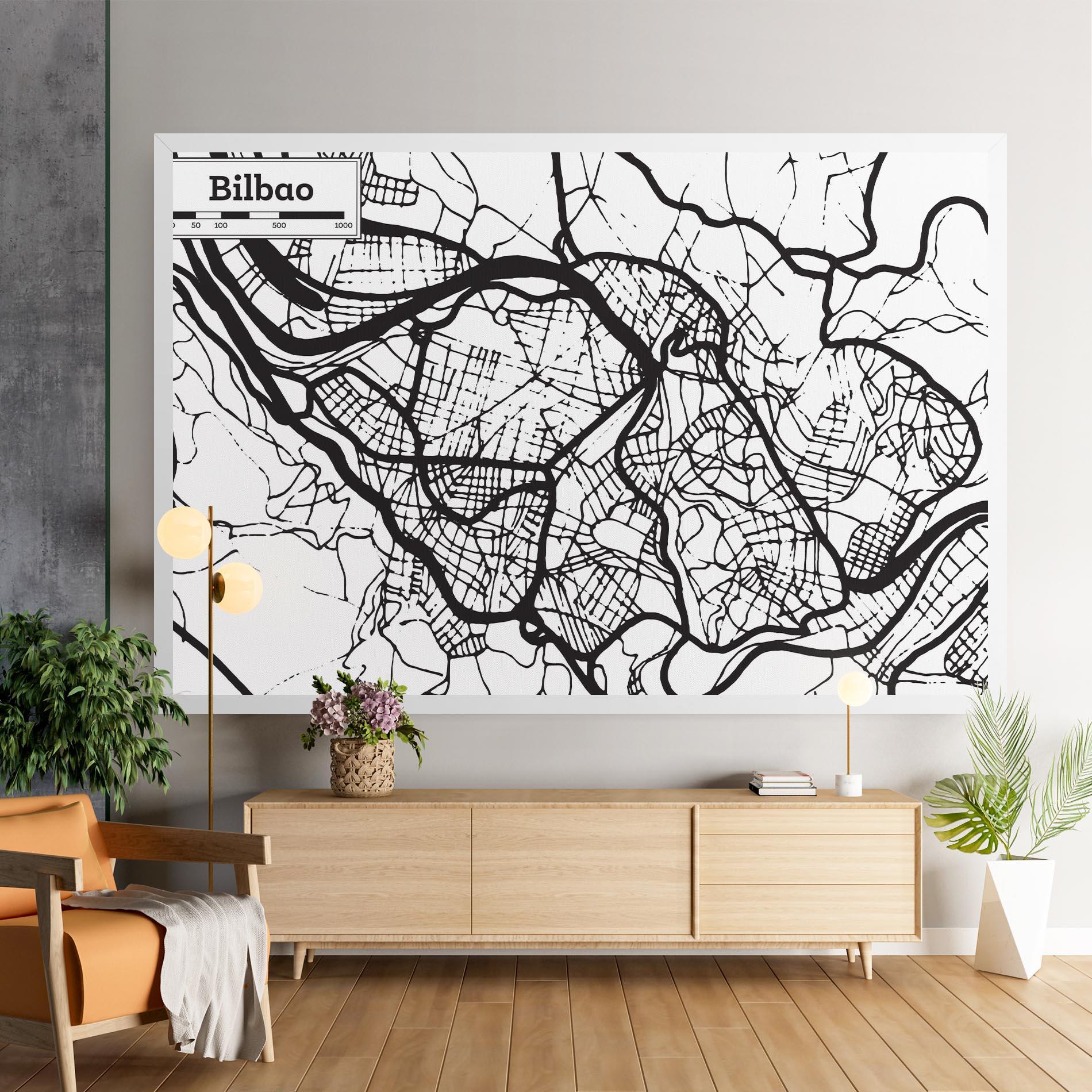 Leinwandbild Bilbao Map mockup 9