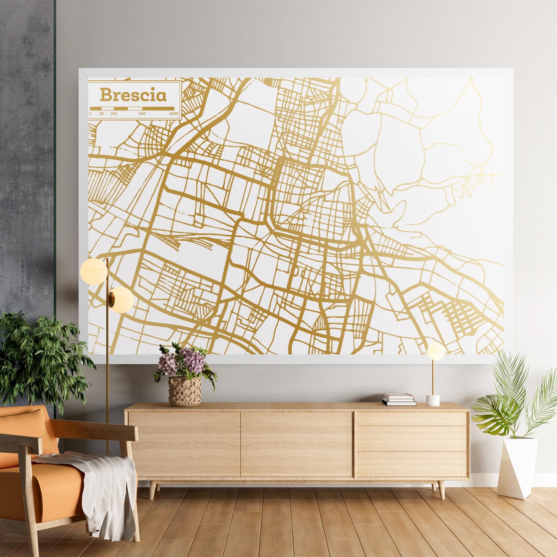 Leinwandbild Brescia Gold Map mockup 9