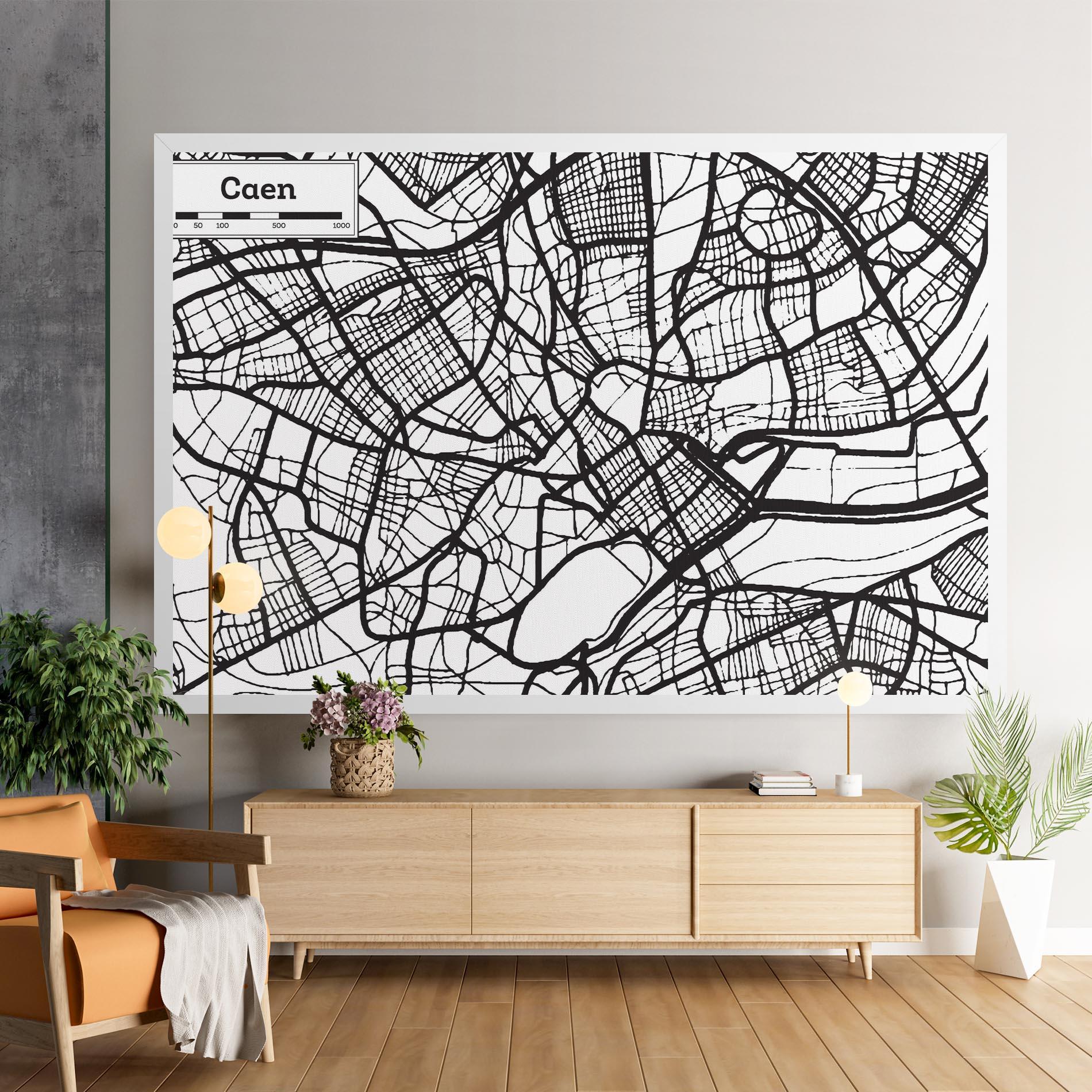 Leinwandbild Caen Map mockup 9