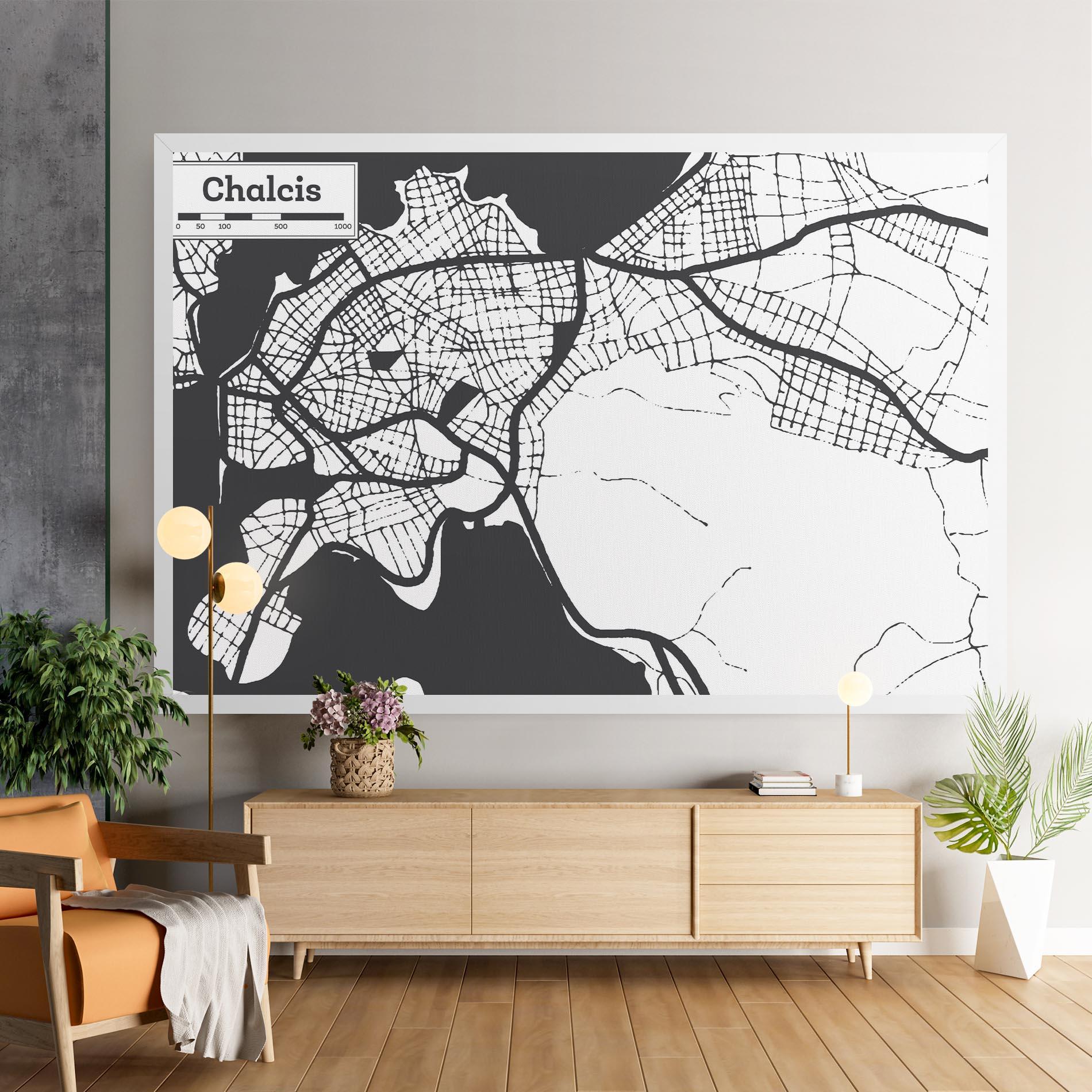 Leinwandbild Chalcis Map mockup 9