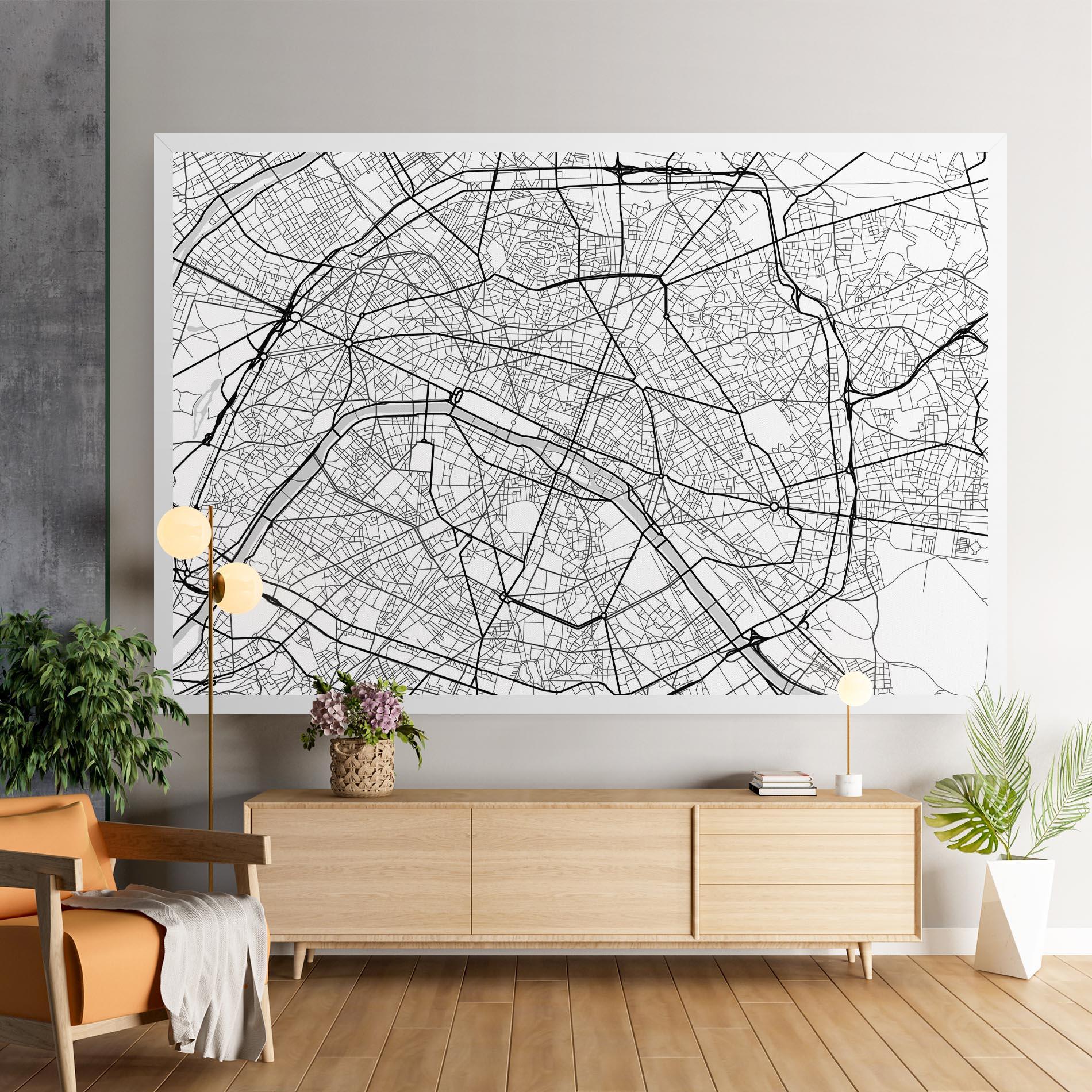 Leinwandbild City Black Line mockup 9