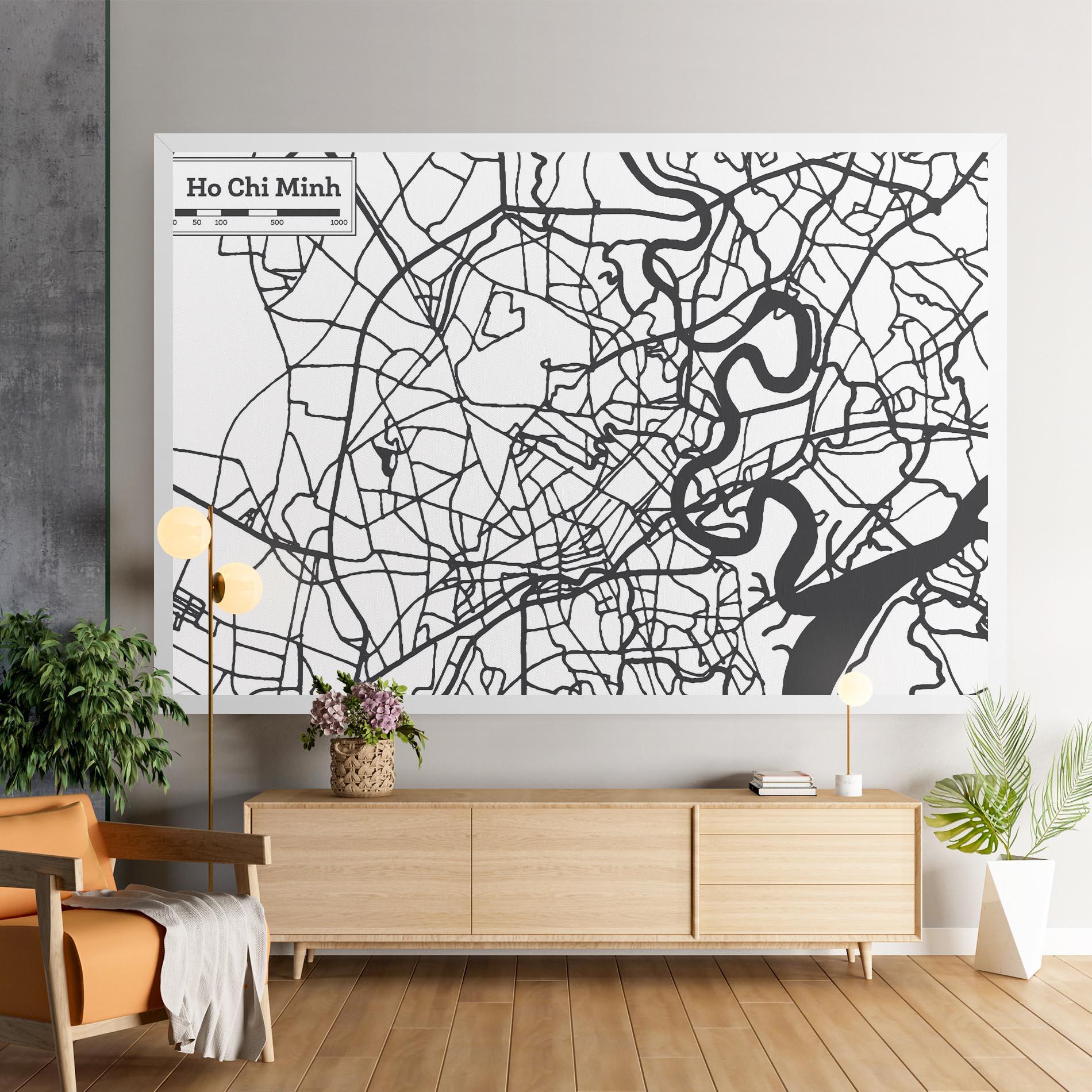 Leinwandbild Ho Chi Minh Map mockup 9