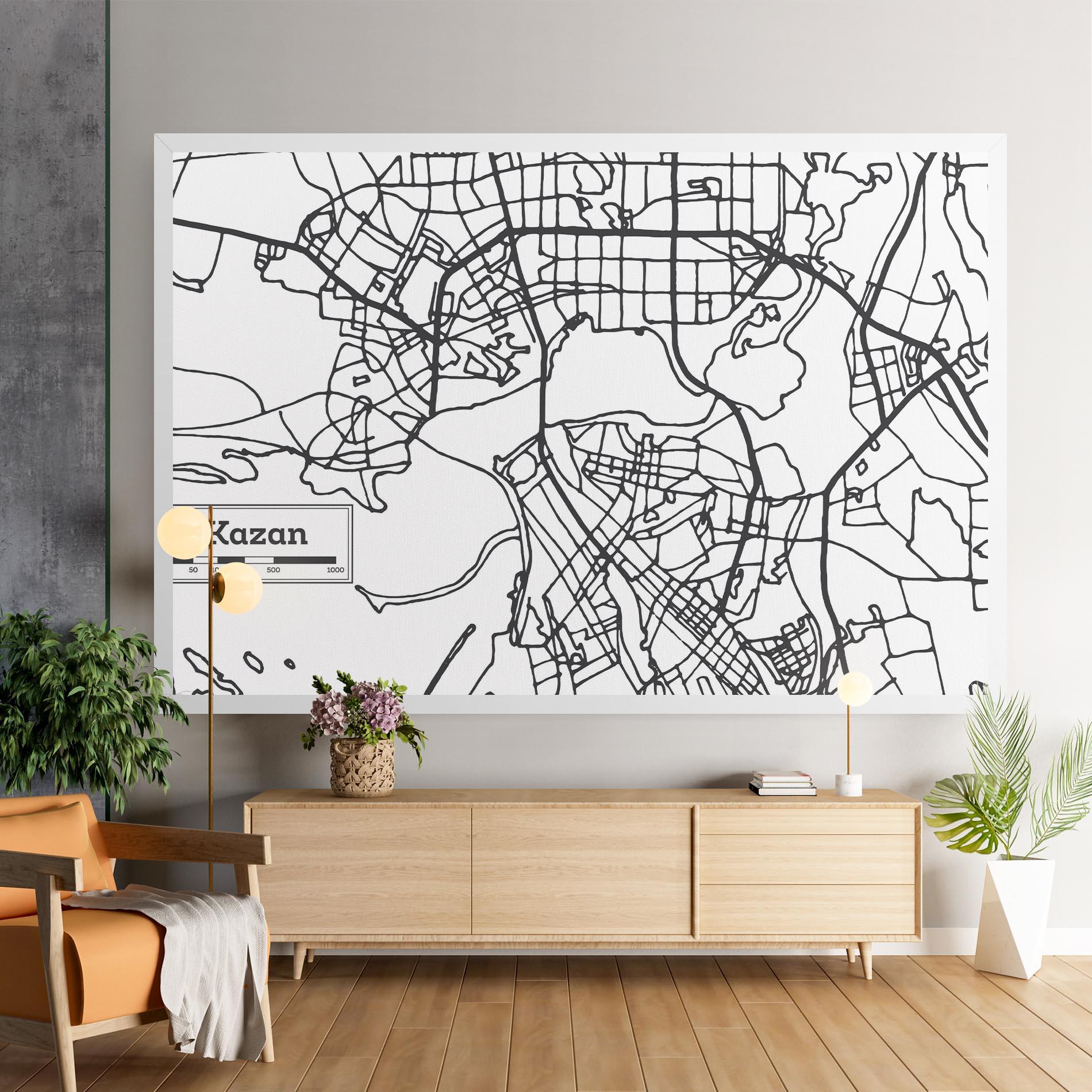 Leinwandbild Kazan Map mockup 9