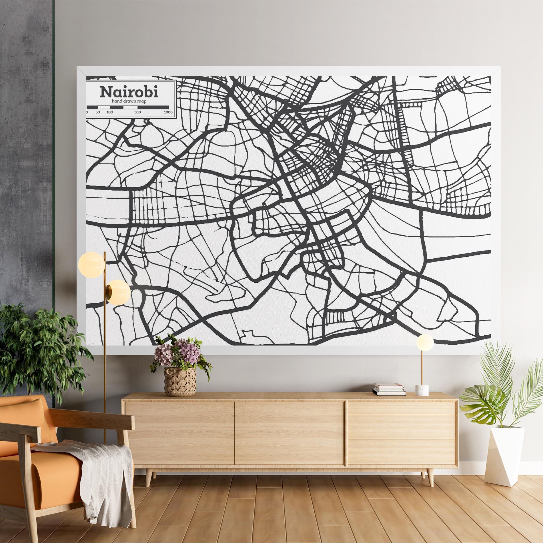Leinwandbild Nairobi Map mockup 9