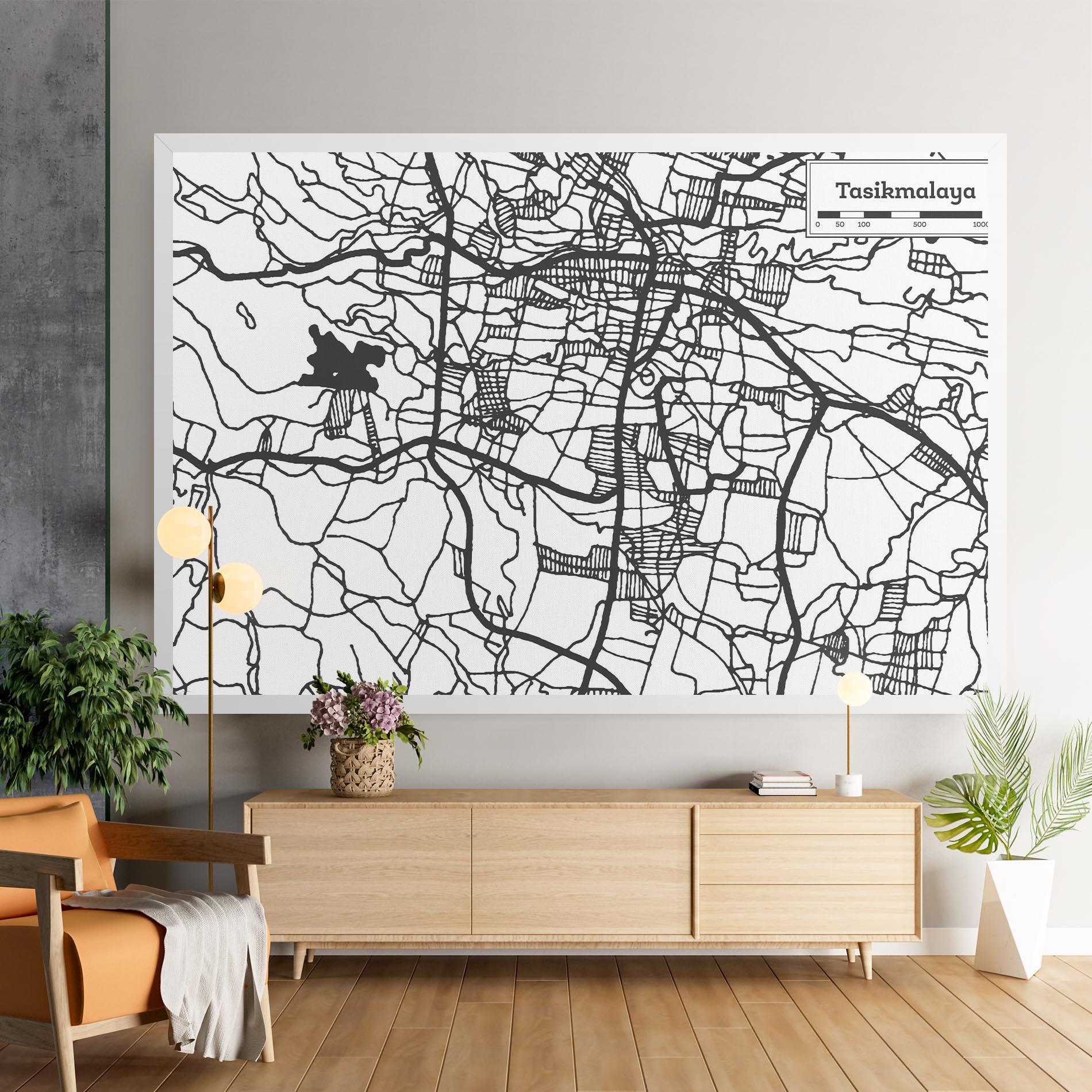 Leinwandbild Tasikmalaya Map mockup 9