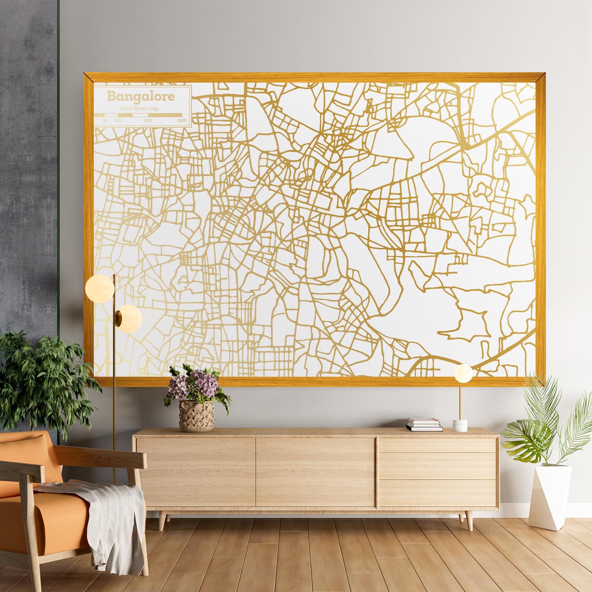 Leinwandbild Bangalore Map mockup 9