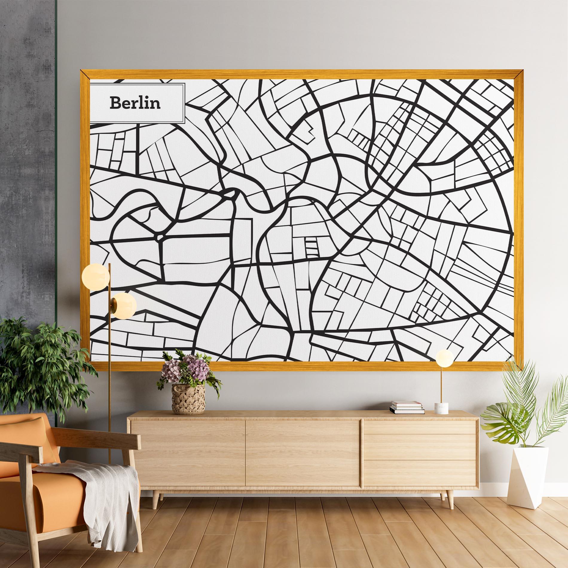 Leinwandbild Berlin Map mockup 9