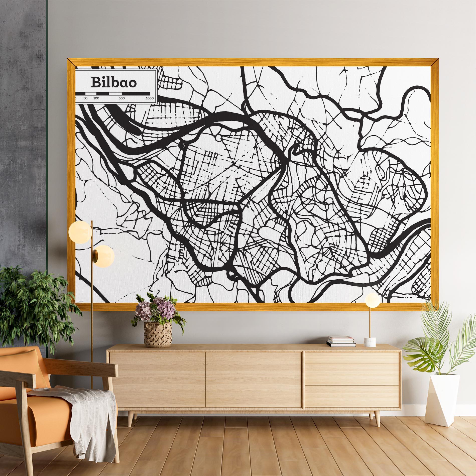 Leinwandbild Bilbao Map mockup 9