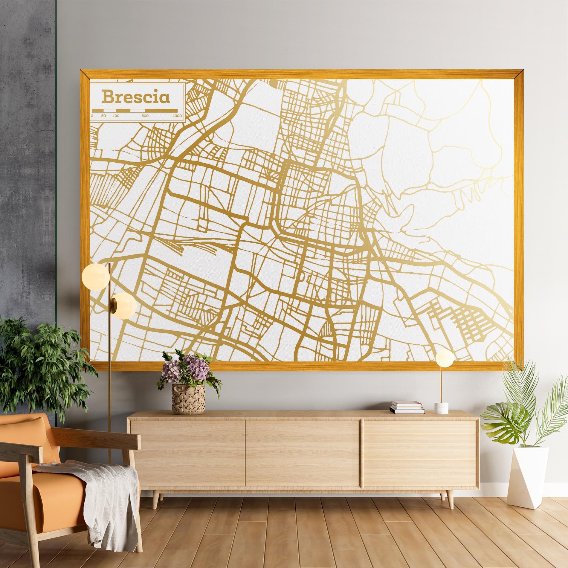 Leinwandbild Brescia Gold Map mockup 9