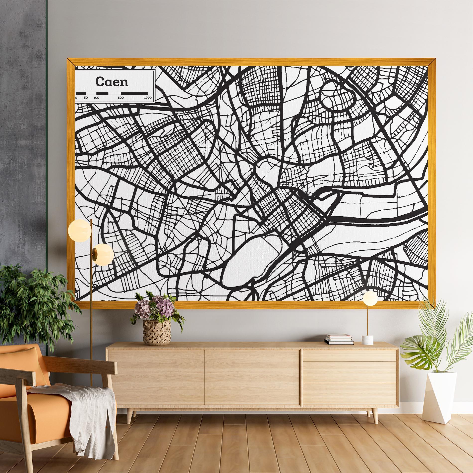 Leinwandbild Caen Map mockup 9