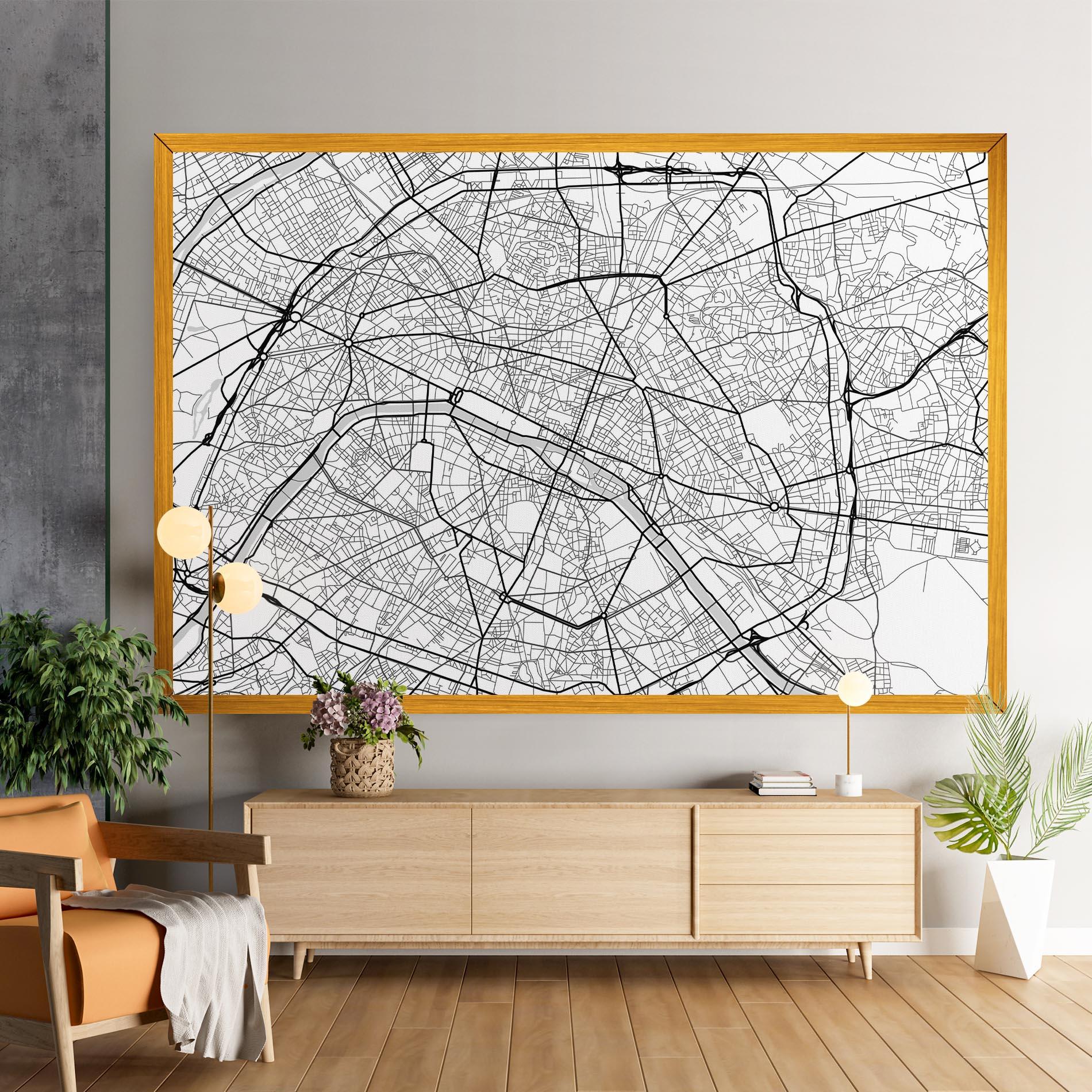 Leinwandbild City Black Line mockup 9