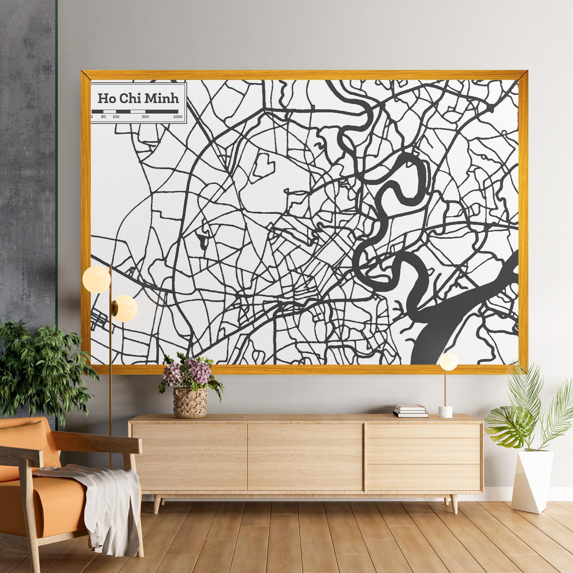 Leinwandbild Ho Chi Minh Map mockup 9