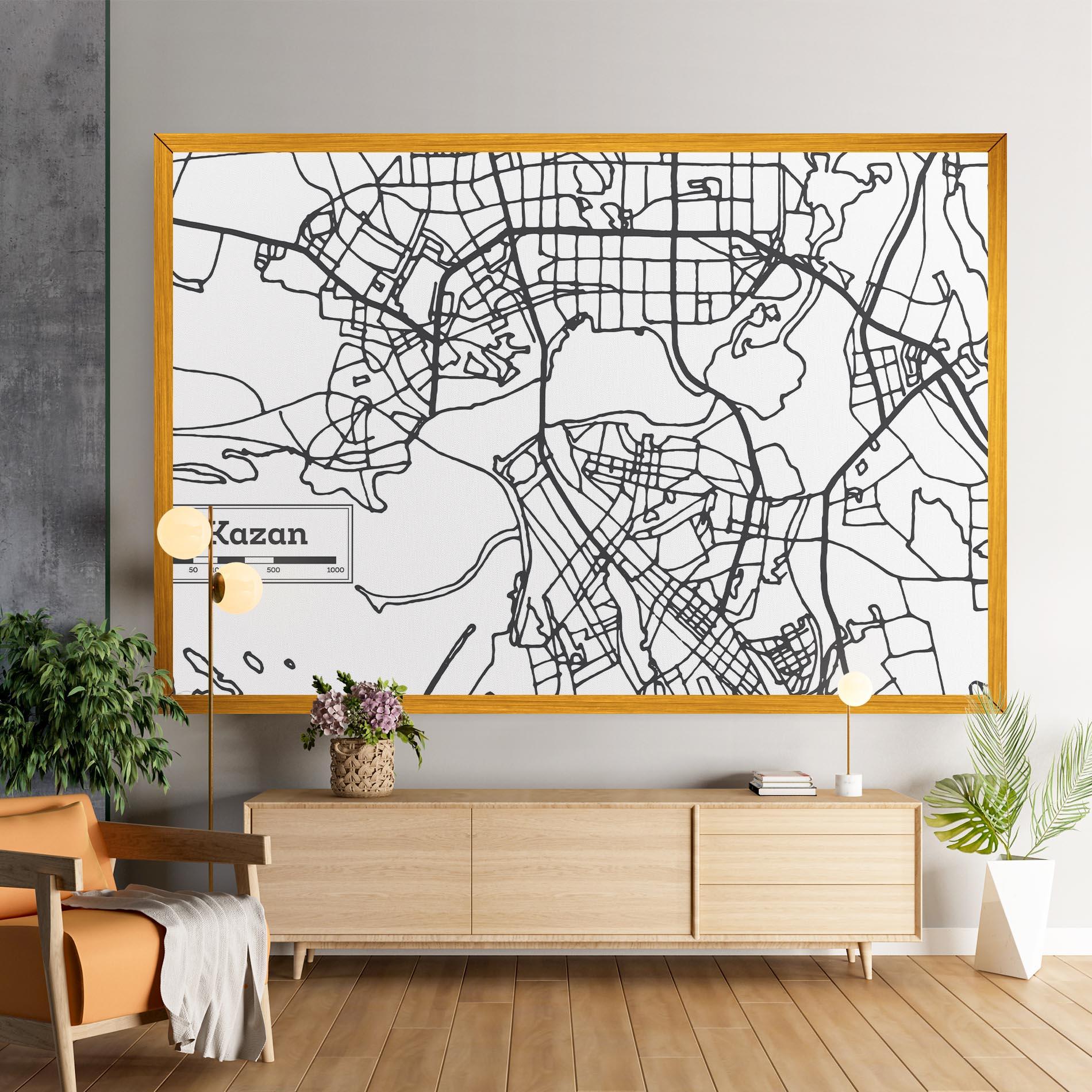 Leinwandbild Kazan Map mockup 9
