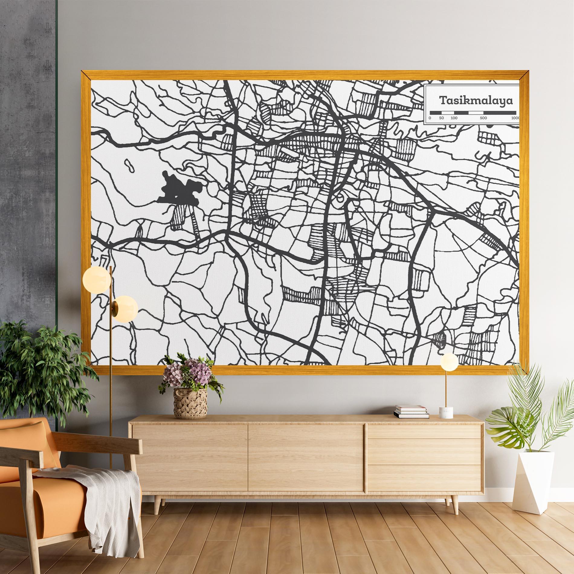 Leinwandbild Tasikmalaya Map mockup 9