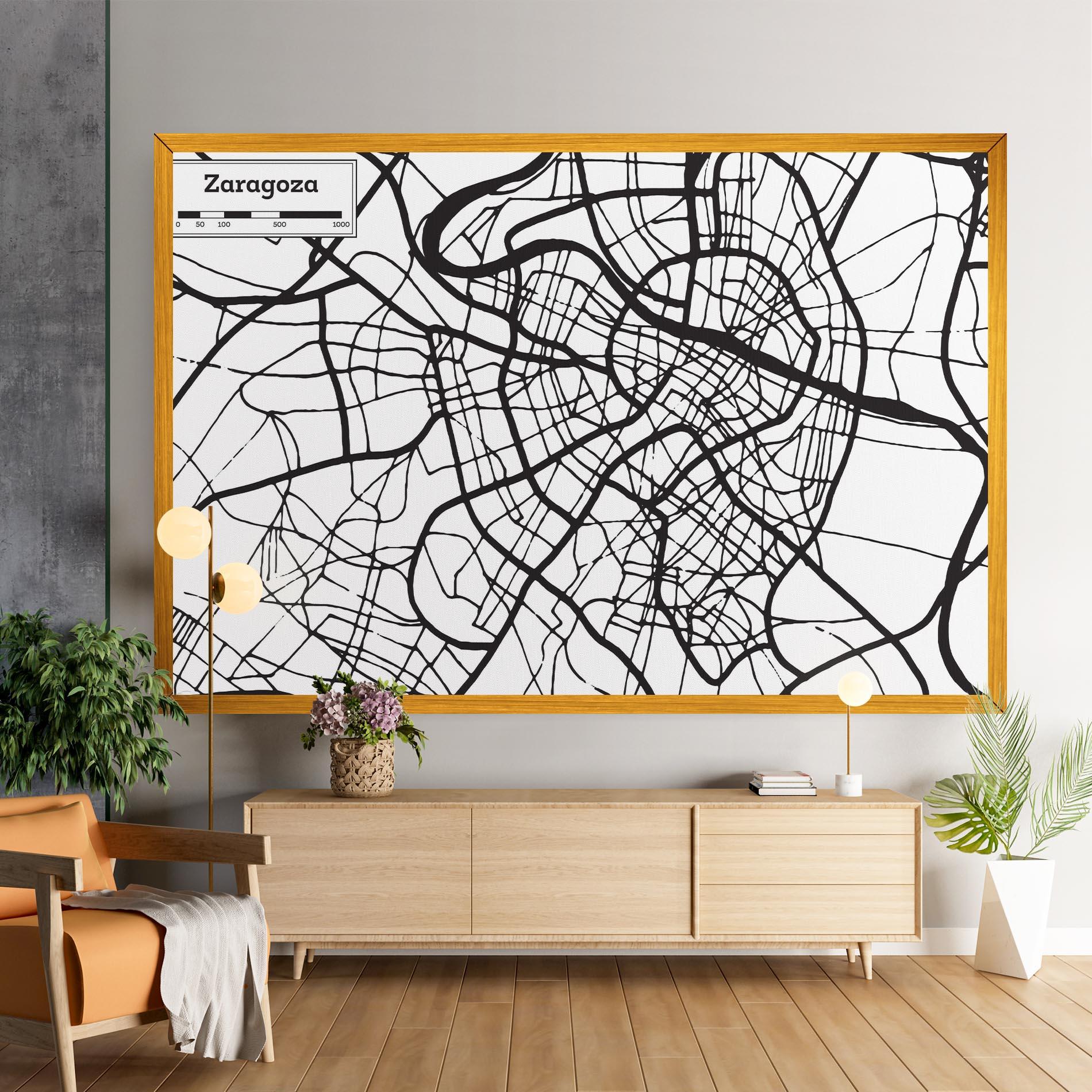 Leinwandbild Zaragoza City Map mockup 9